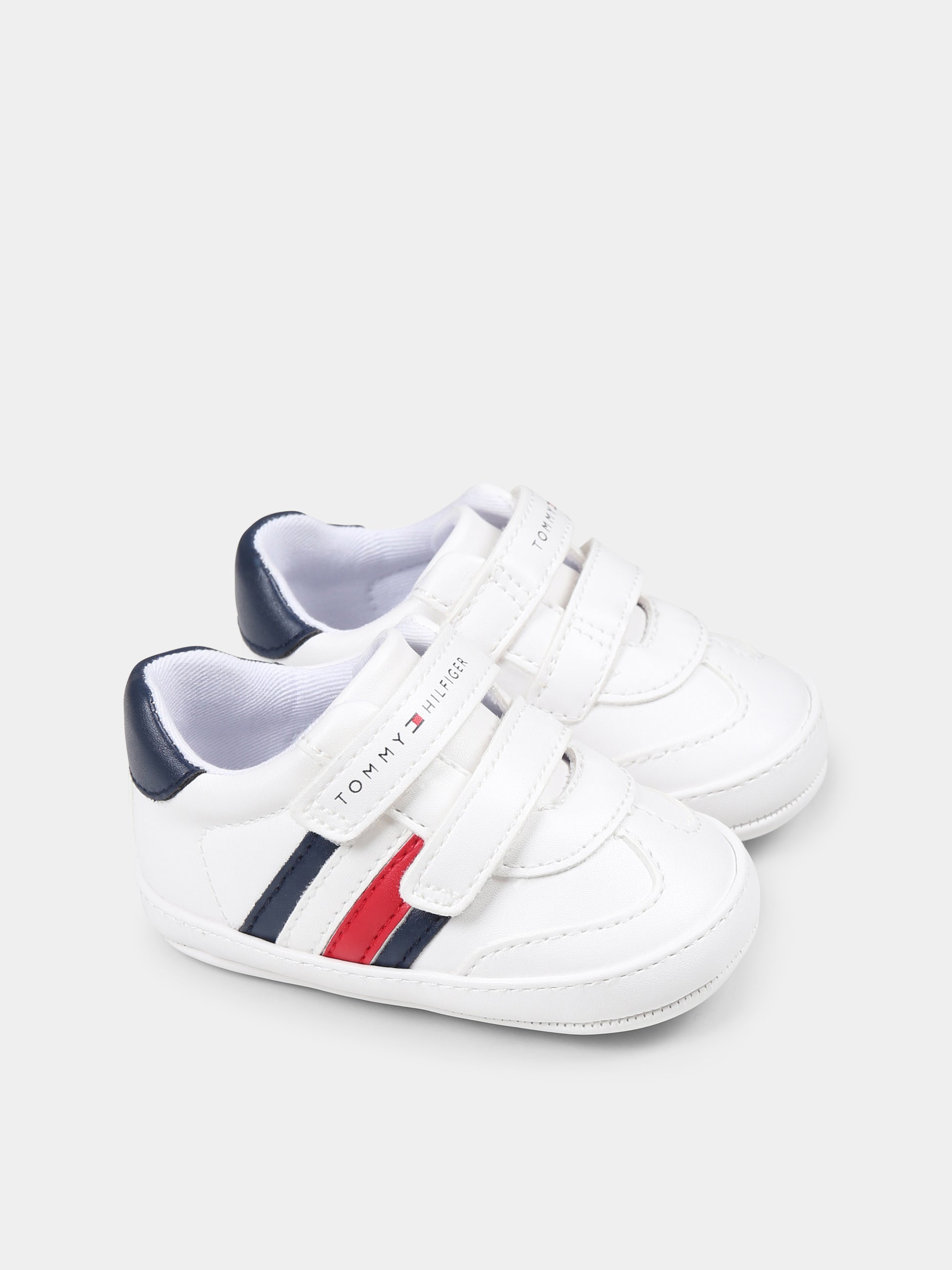 Sneakers bianche per neonati con logo,Tommy Hilfiger Junior,T0B9 33831 1433X336