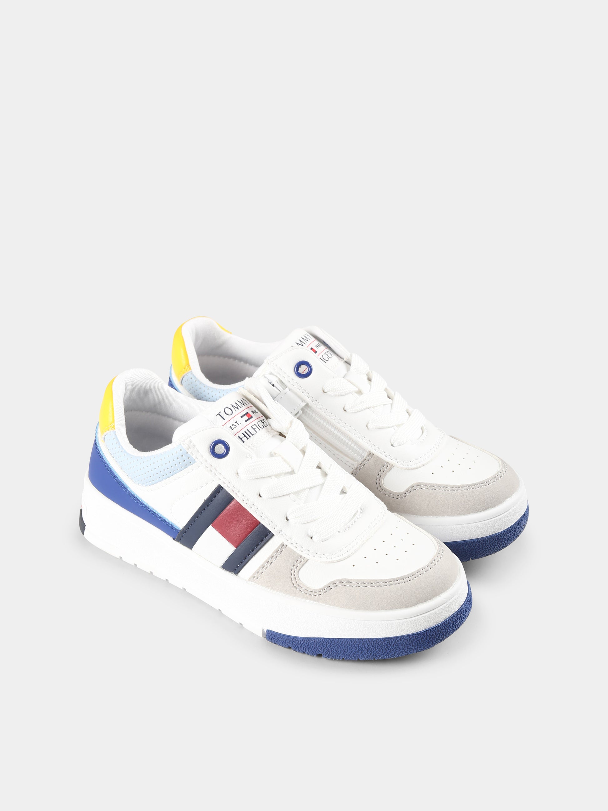 Sneakers bianche per bambino con logo,Tommy Hilfiger Junior,T3X9 33863 1269Y913