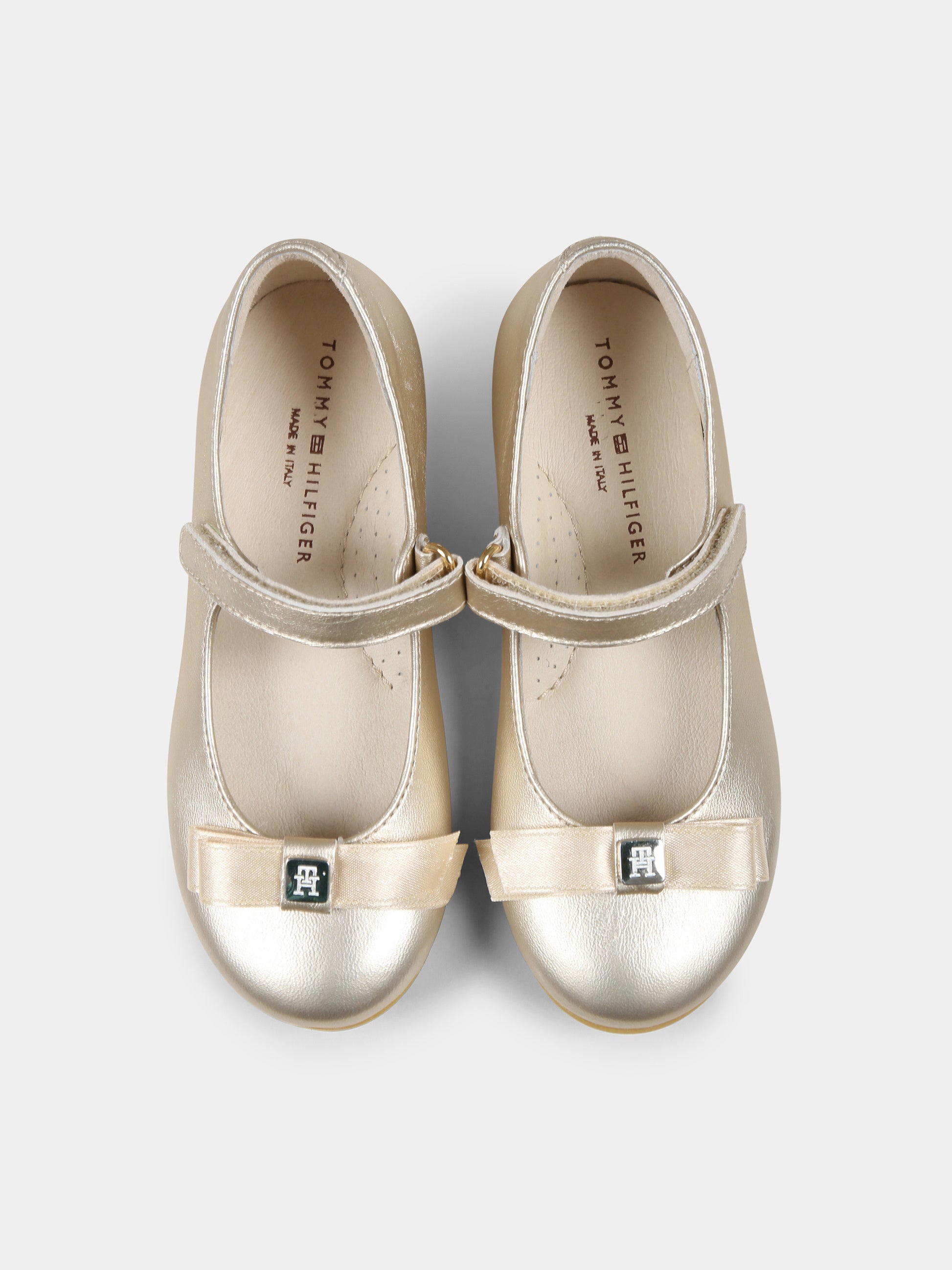 Ballerine oro per bambina con fiocco,Tommy Hilfiger Junior,T1A3 33927 022514