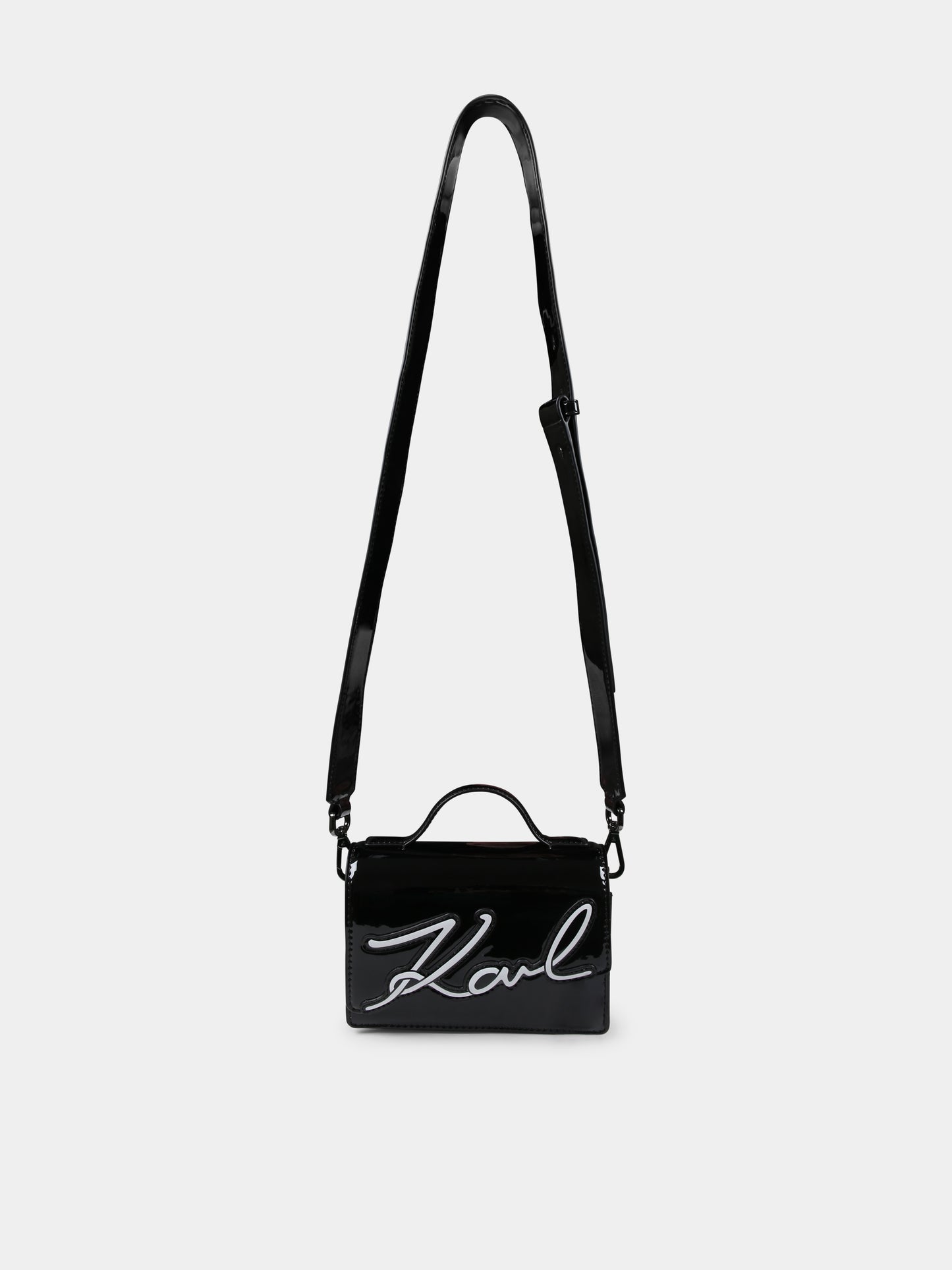 Borsa nera per bambina con logo,Karl Lagerfeld Kids,Z30405 09B