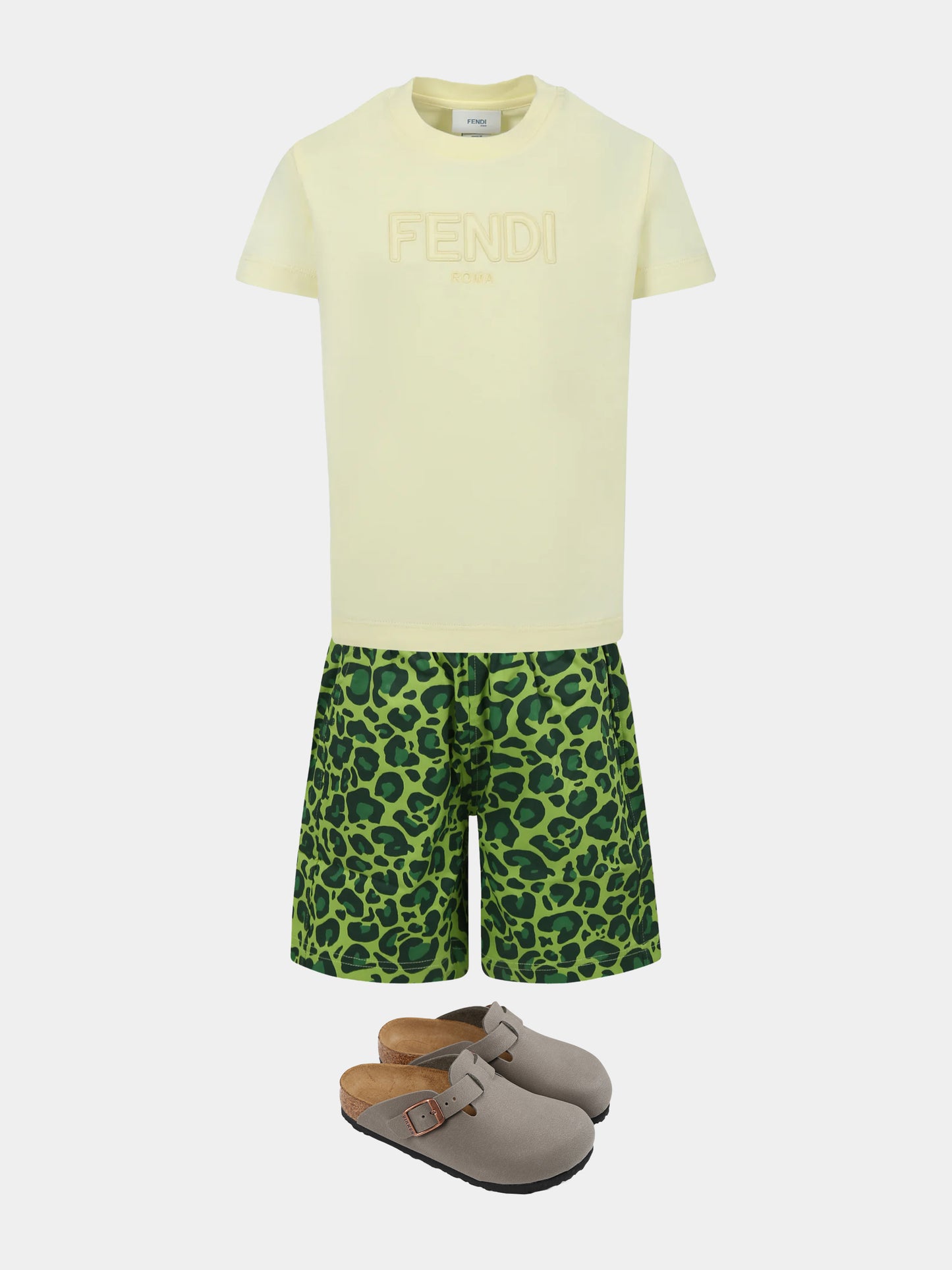 Shorts Avart verdi per bambino con stampa maculata