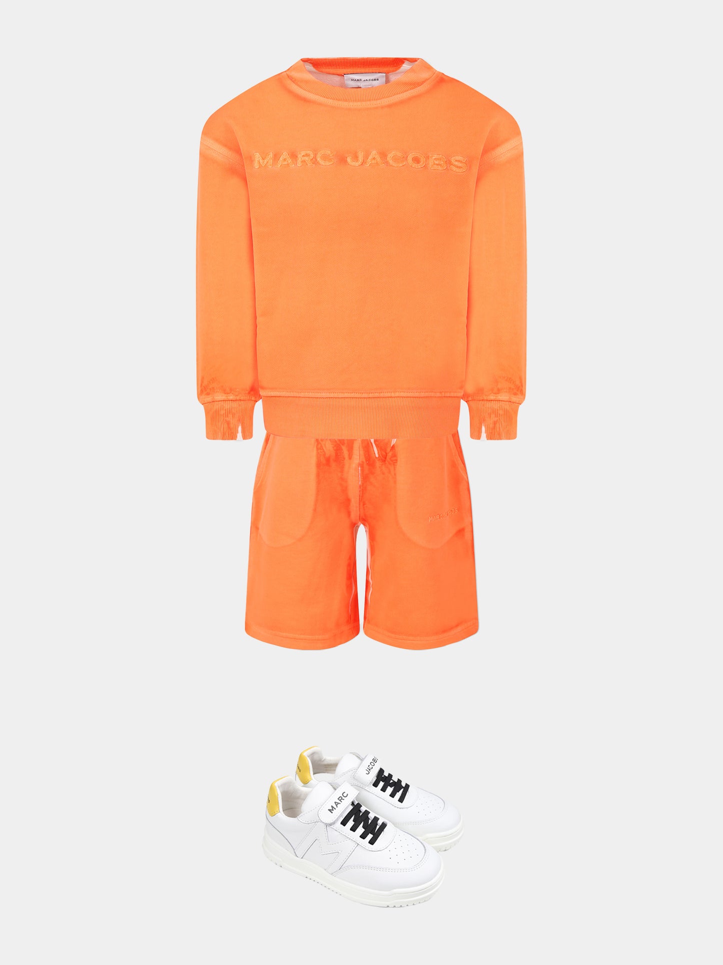 Pantaloni arancioni per bambini con logo