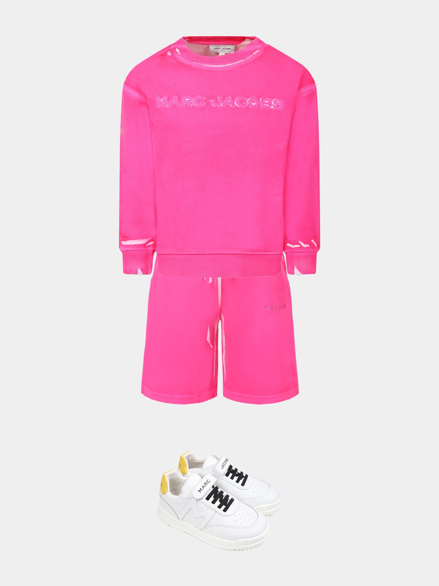 Felpa fucsia per bambina con logo