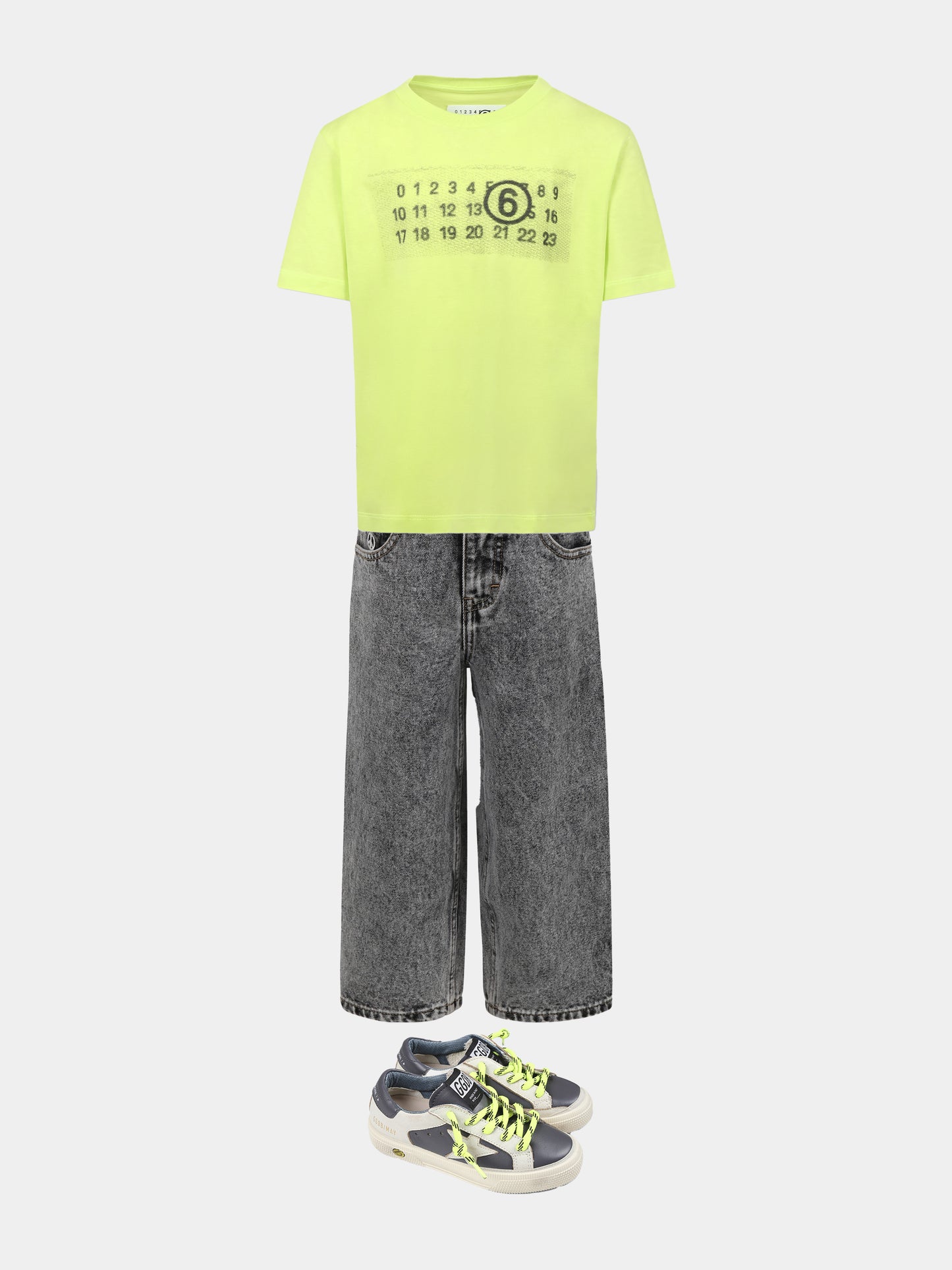 T-shirt gialla per bambini con logo