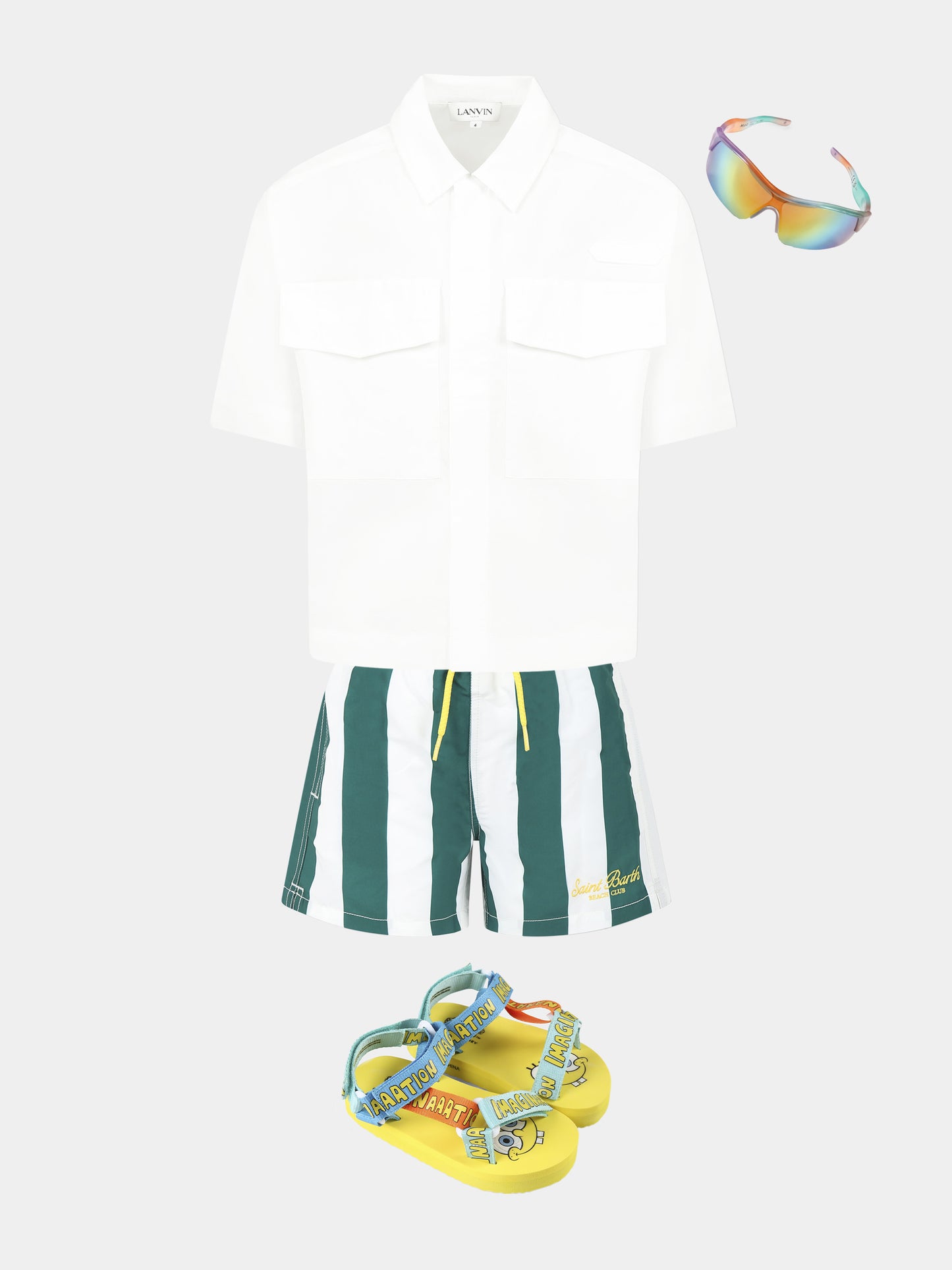 Camicia bianca per bambino con logo