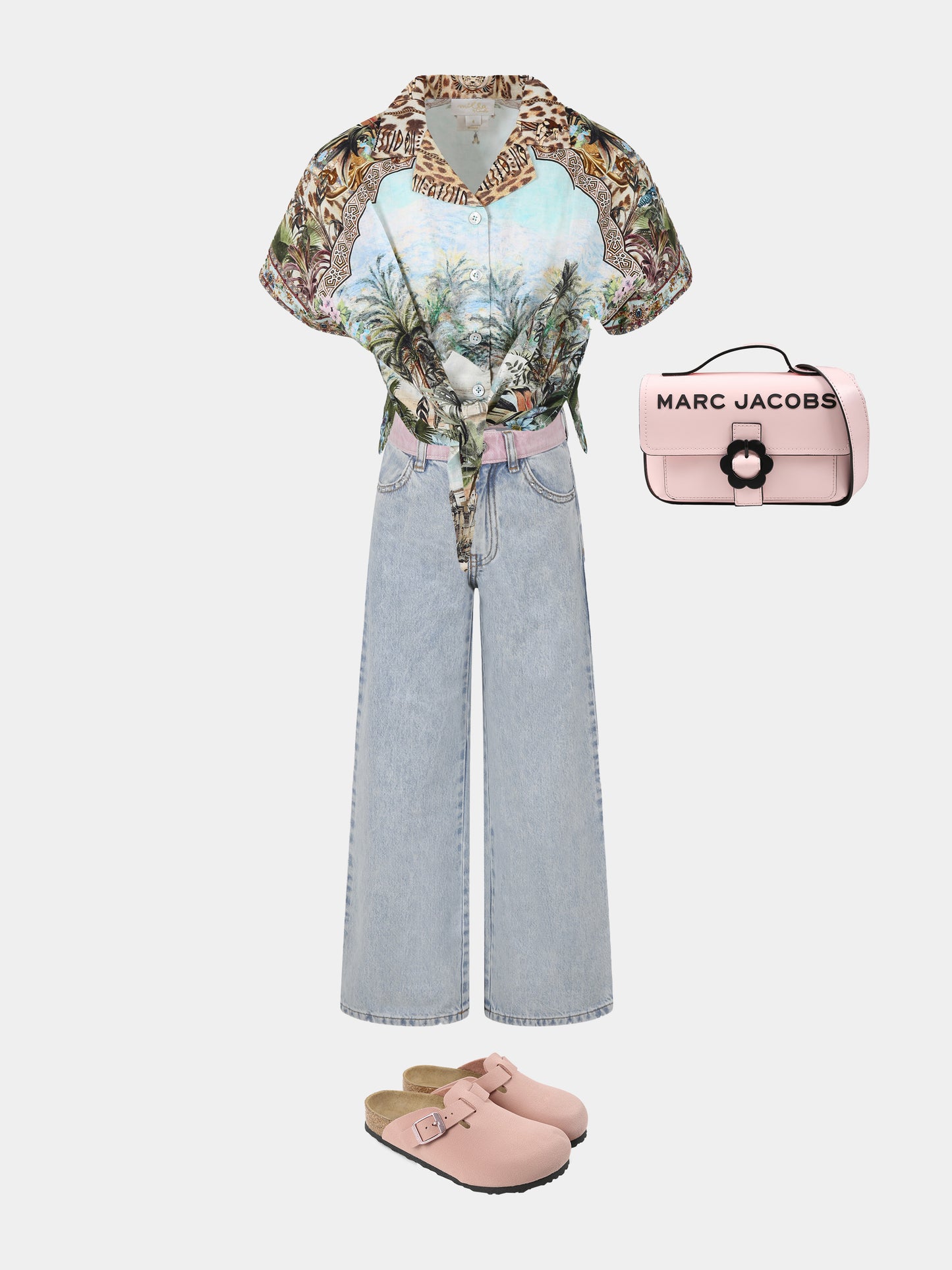 Jeans denim per bambina con logo