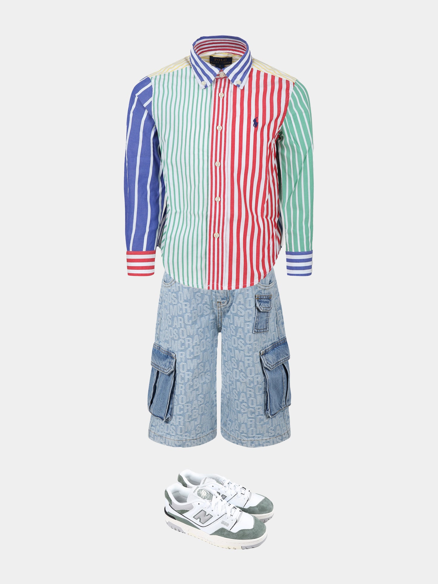 Camicia multicolor per bambino con cavallino