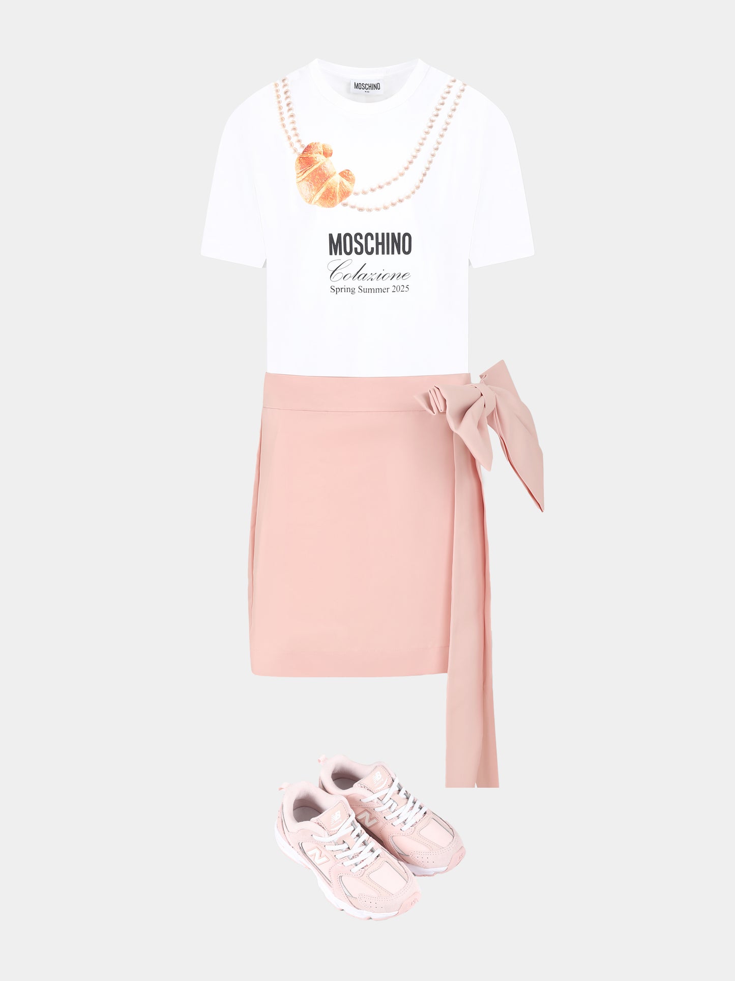 Gonna rosa per bambina con fiocco