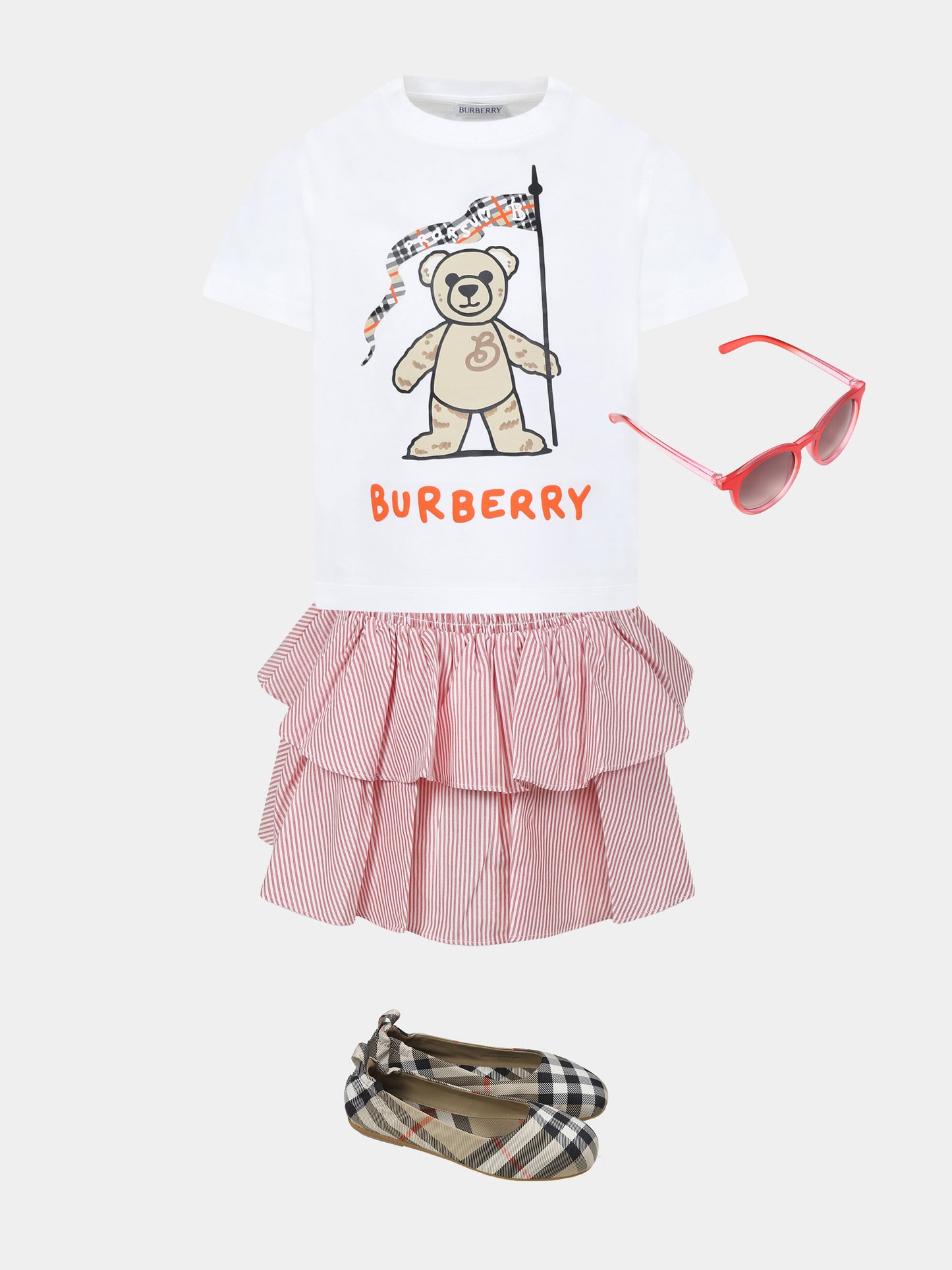 Gonna rossa per bambina con cuore