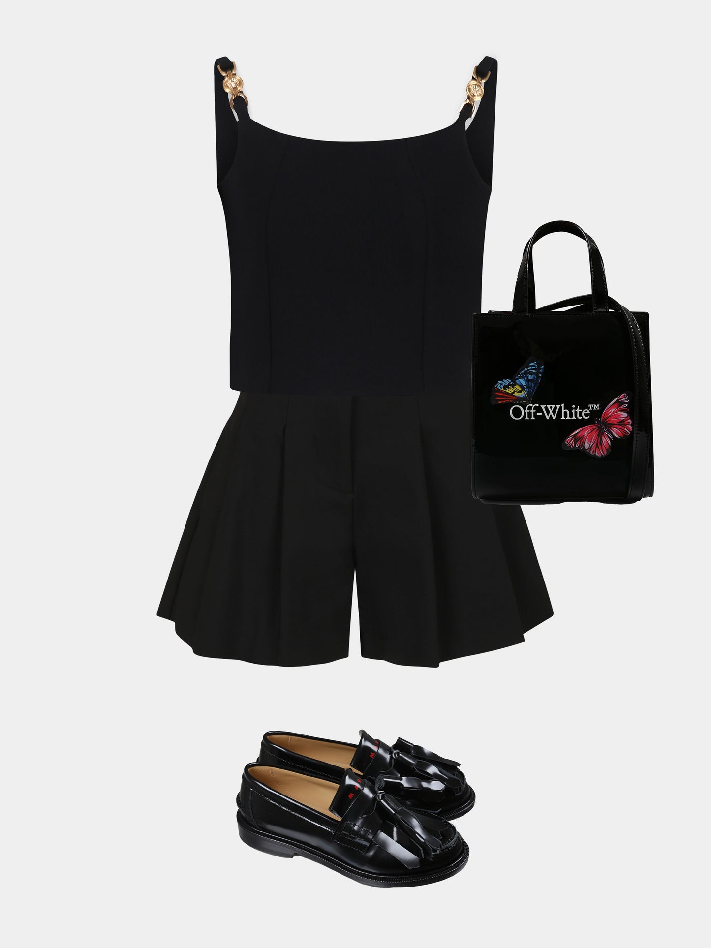 Top nero per bambina con Medusa '95