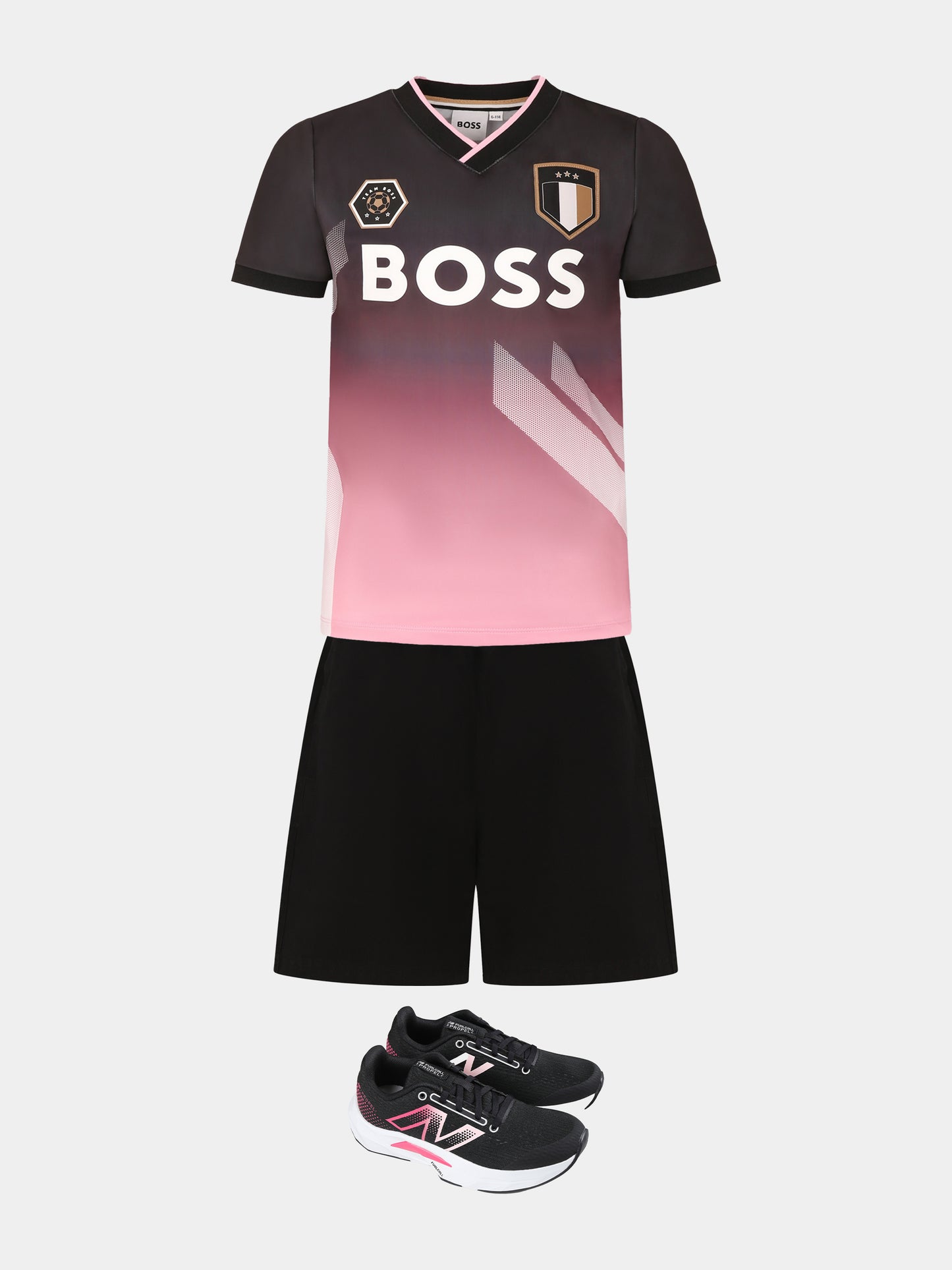 T-shirt nera per bambino con logo