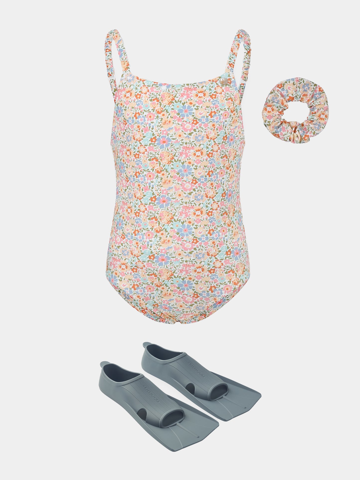 Costume intero multicolor per bambina con stampa floreale
