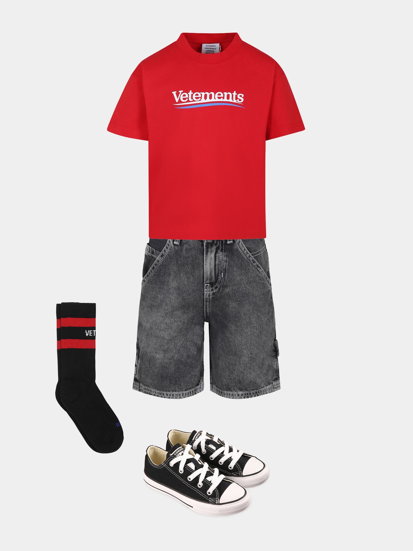 T-shirt rossa per bambini con logo