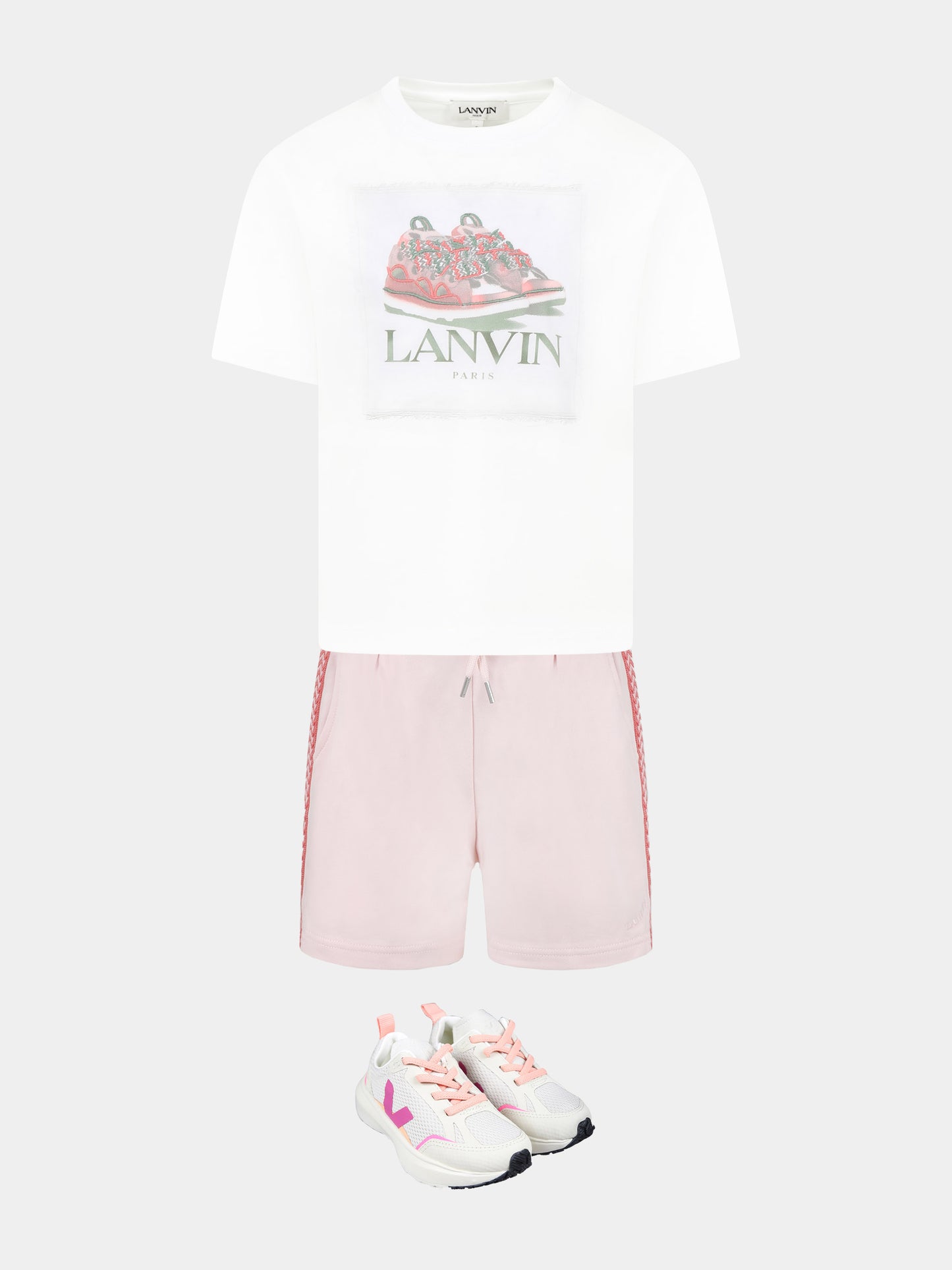 Shorts rosa per bambina con logo