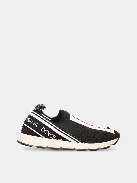Sneaker nere con logo bianco e nero,Dolce & Gabbana Kids,D10723 AH677 89690
