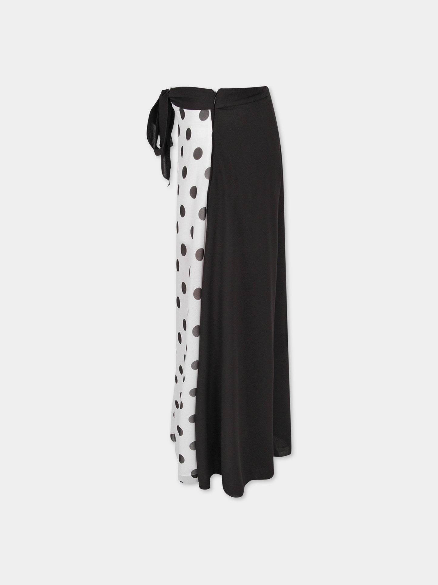 Pantalone bianco e nero per bambina con pois neri,Loredana,P980-8805 121