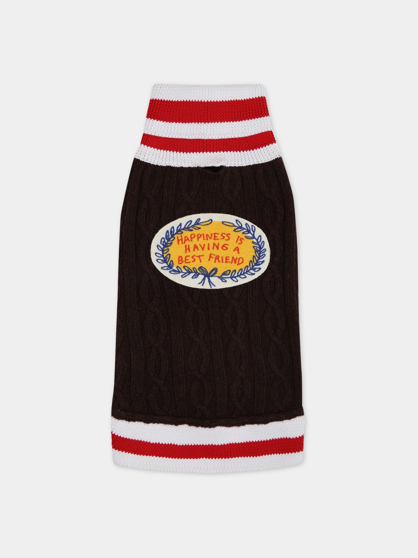 Maglione marrone per cani con patch,Mini Rodini,2116012516