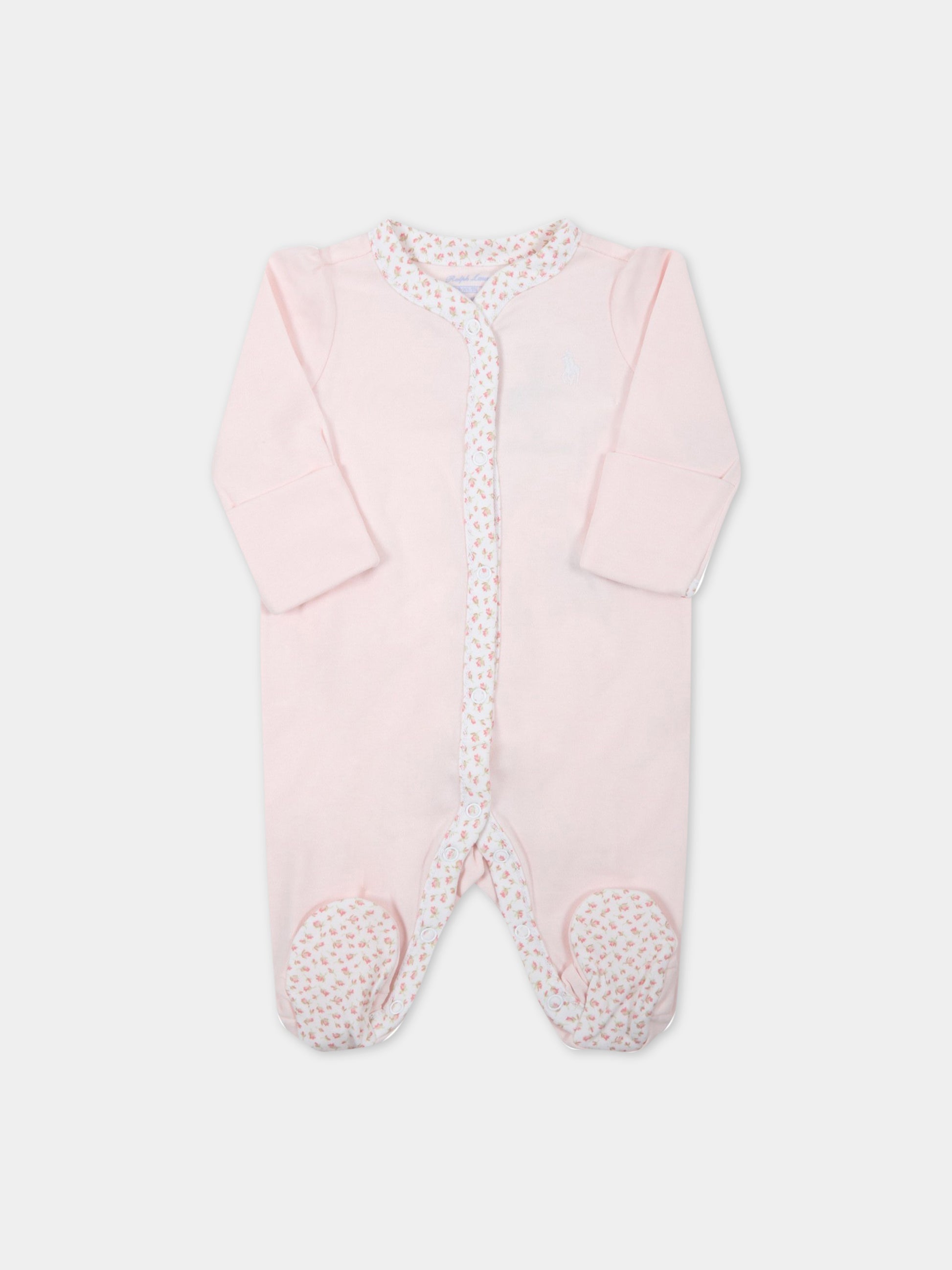 Tutina rosa per neonata con rose,Ralph Lauren Kids,552471001