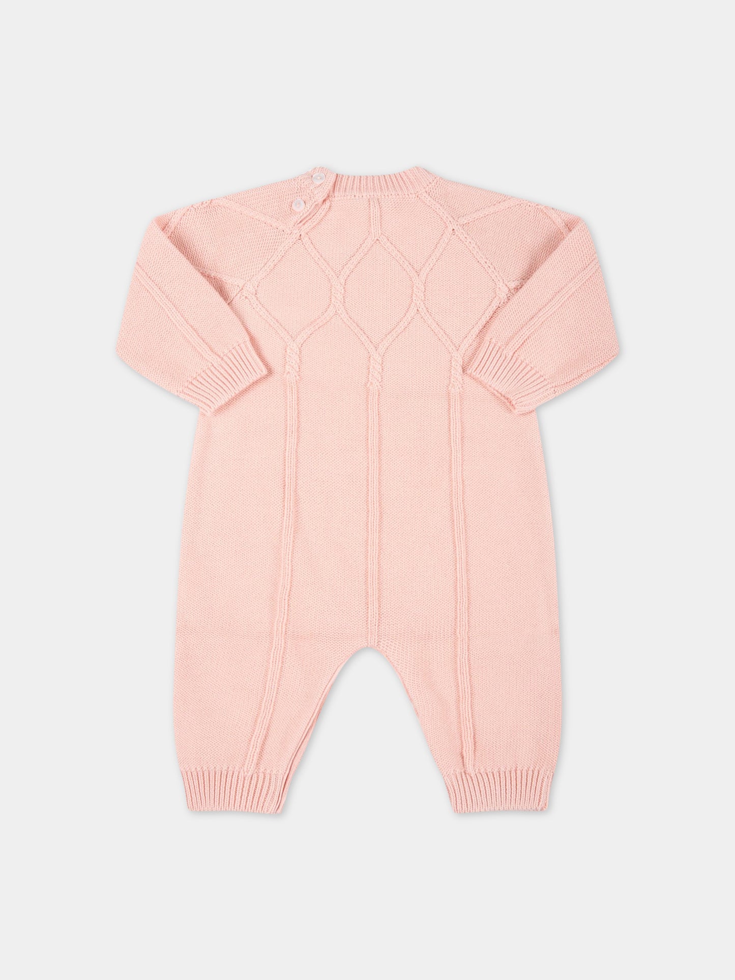 Tutina rosa per neonata con logo,Fendi Kids,BUG073 AEZG F0U0K