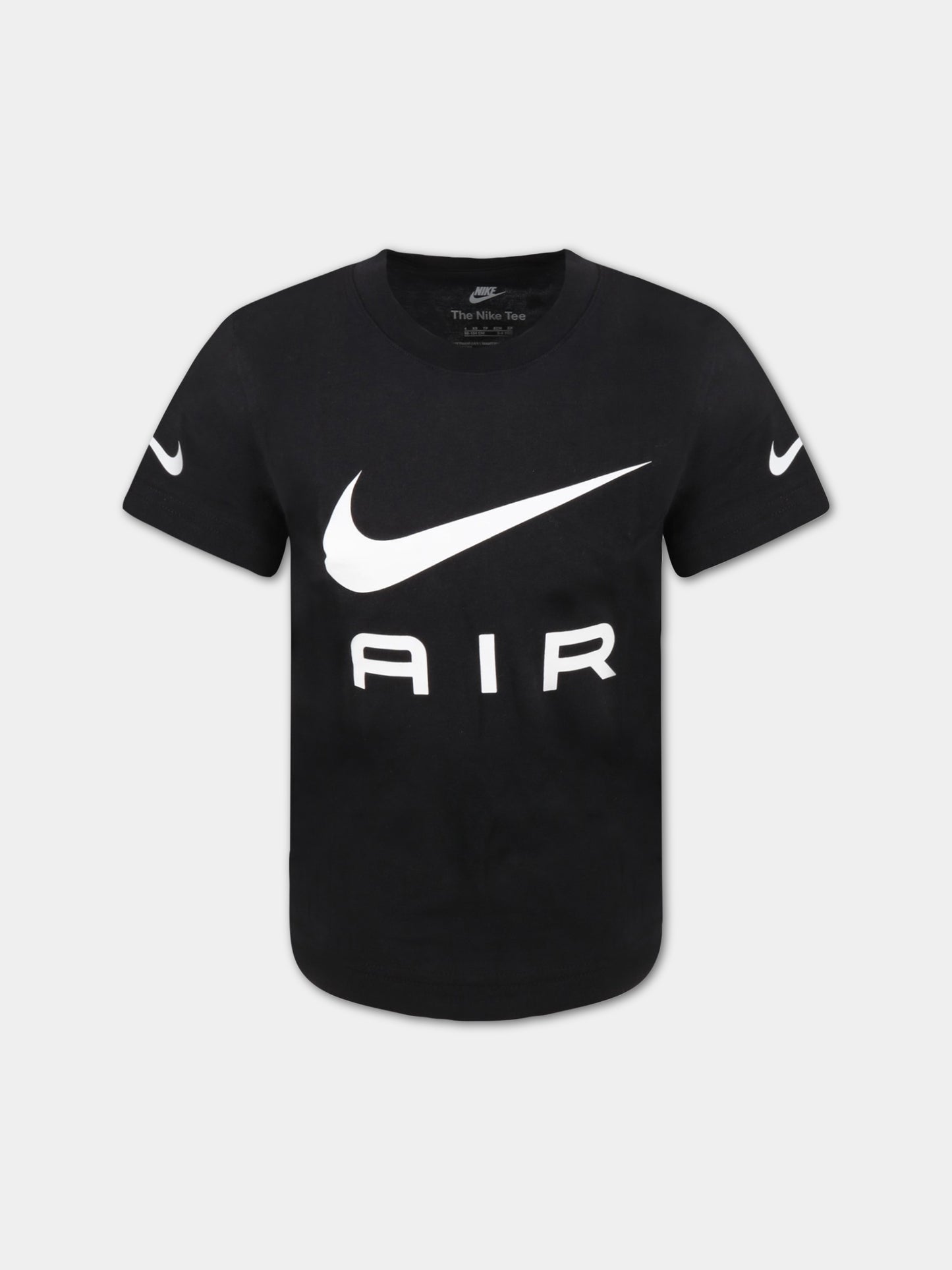 T-shirt nera per bambini con Swoosh,Nike,86K098 023