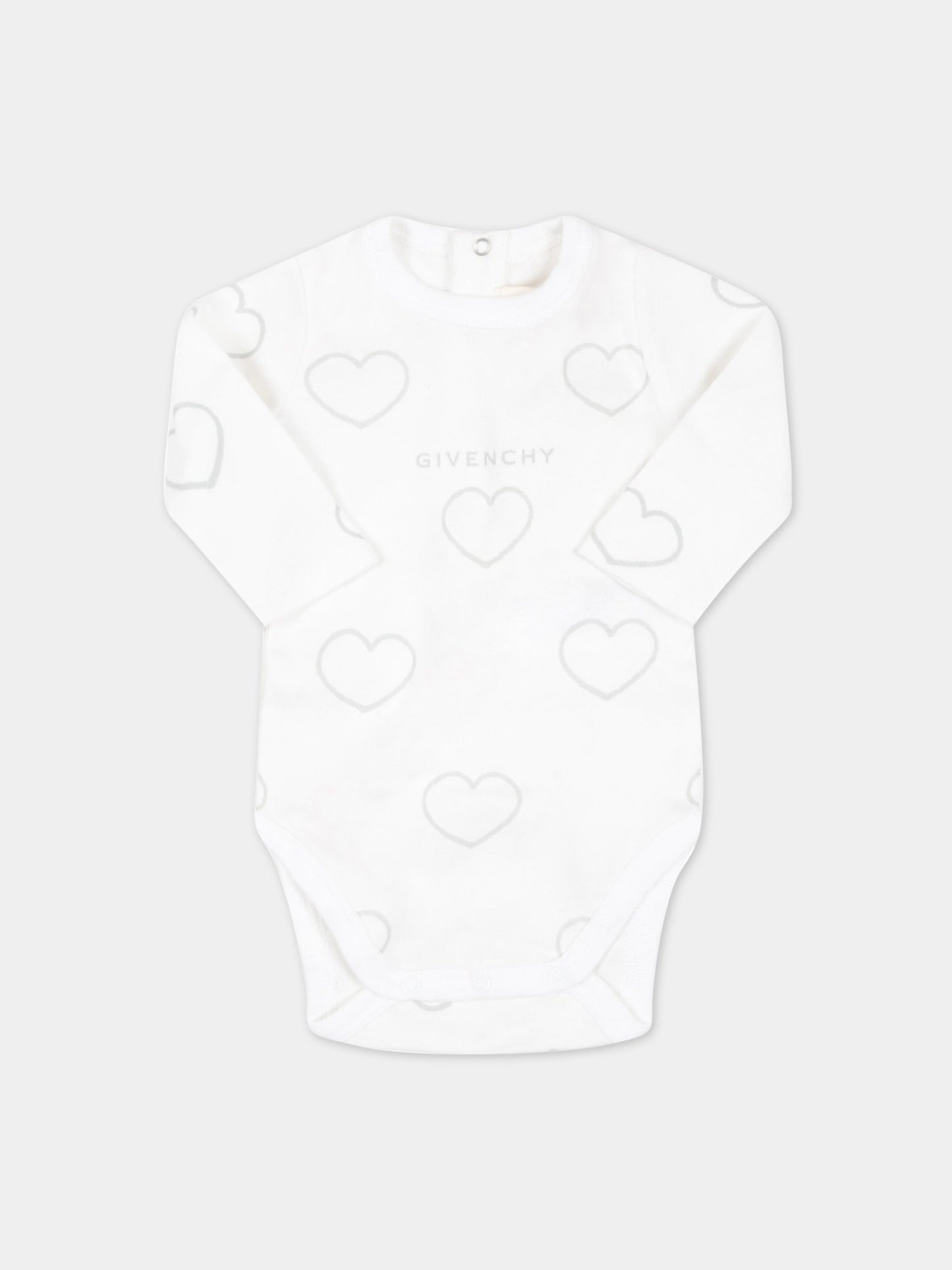 Set bianco per neonati con cuori,Givenchy Kids,H98154 10B