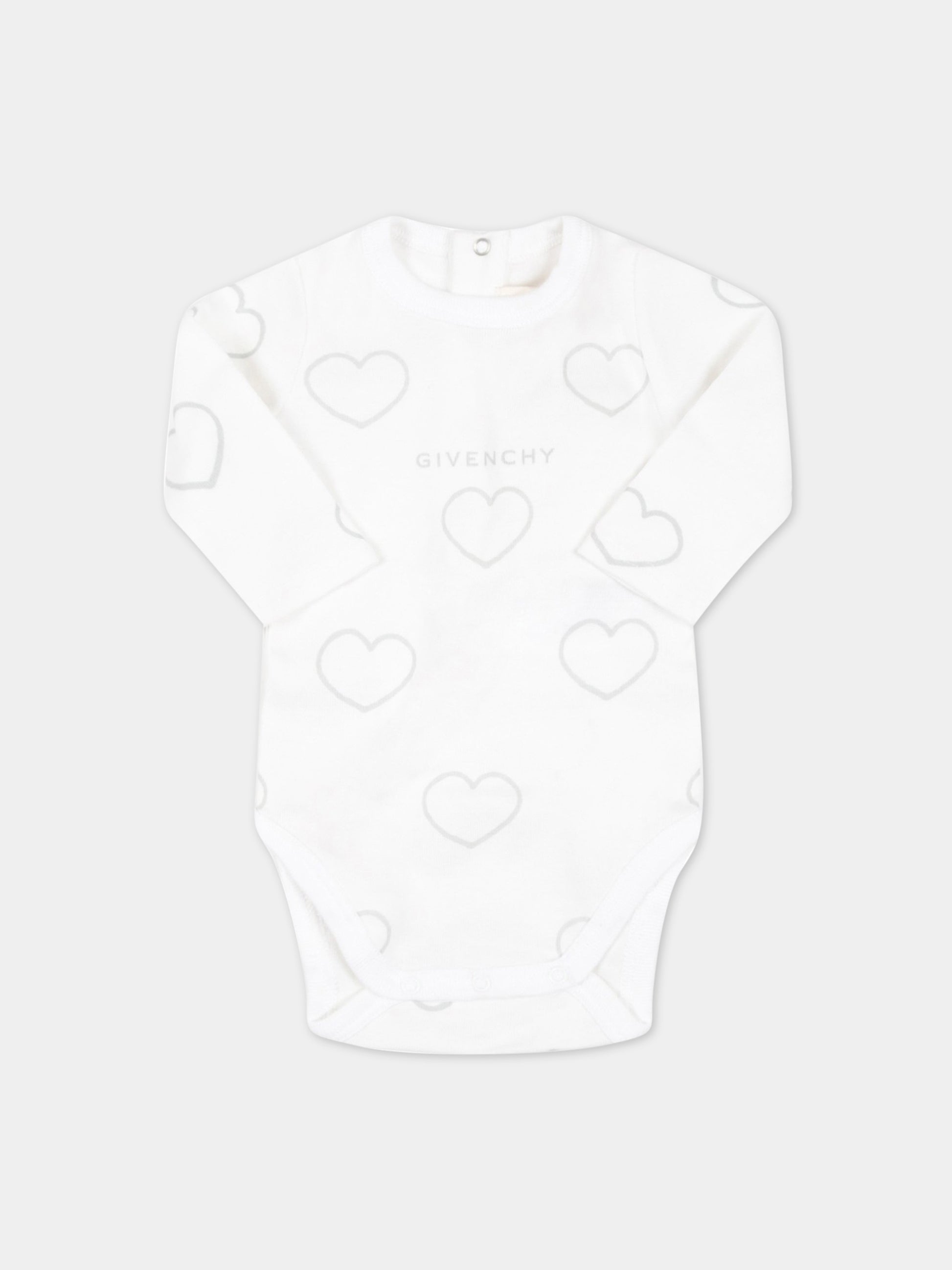 Set bianco per neonati con cuori,Givenchy Kids,H98154 10B