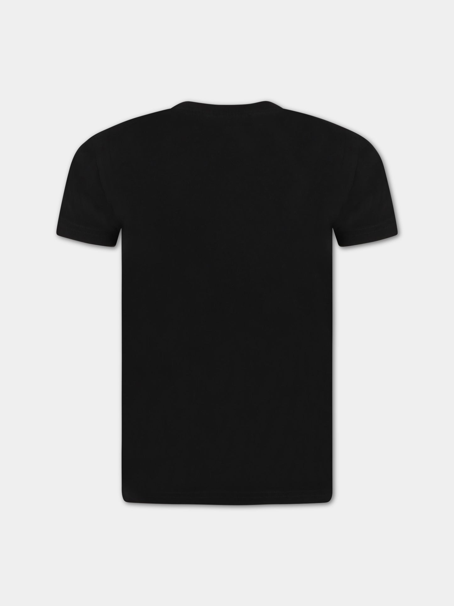 T-shirt nera per bambino con logo bianco,Dsquared2,DQ1359 D002F D2T872U D900