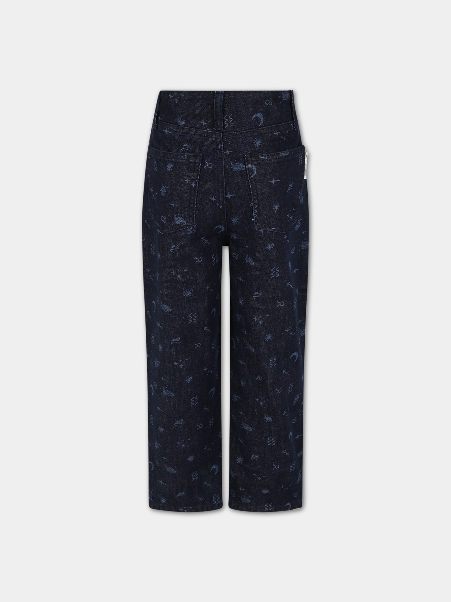 Jeans  Cosmos  blu per bambina con simboli dello zodiaco,The New Society,W22-K/DN 03-COSMOS