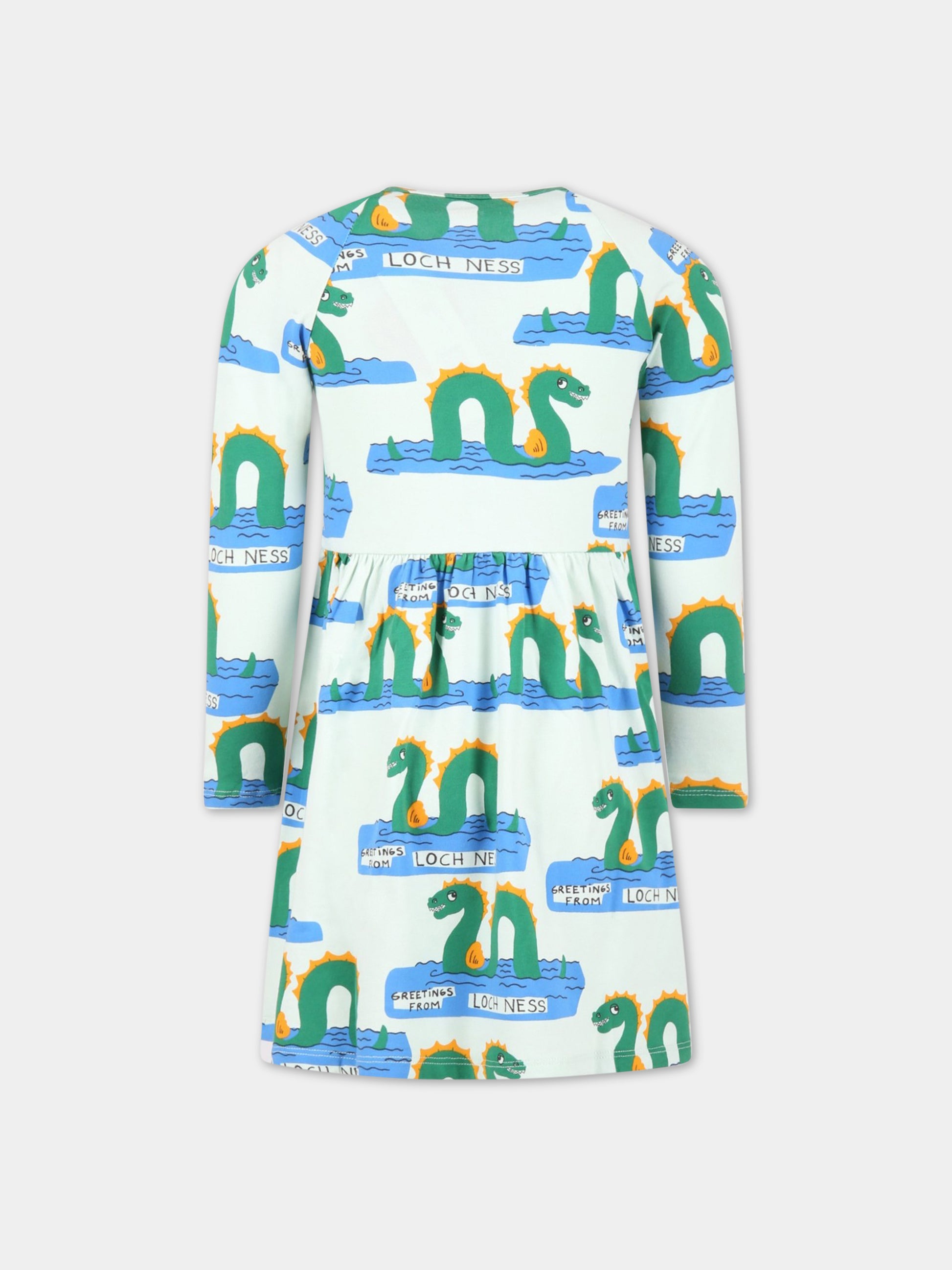 Vestito verde per bambina con mostro di Loch Ness,Mini Rodini,2315010275