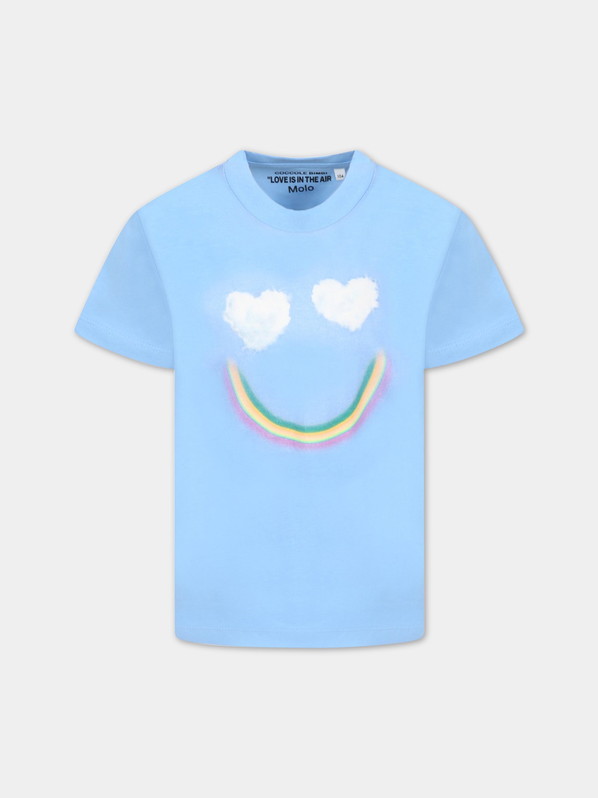 T-shirt celeste per bambini con smile,Rainbow Clouds,ROXO 7903