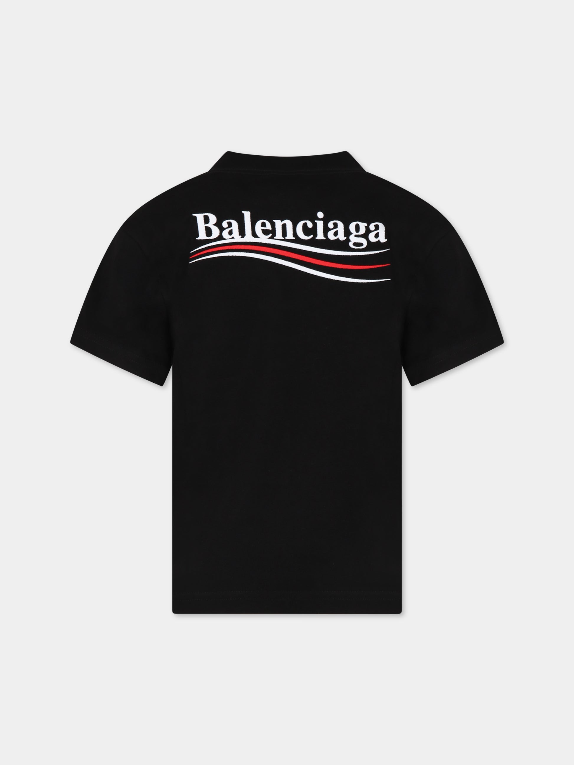 T-shirt nera per bambini con logo,Balenciaga,681864 TMVE7 1070