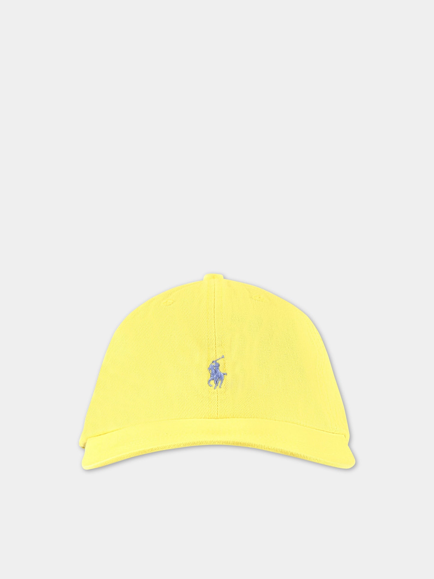 Cappello giallo per bambini con pony blu ricamato,Ralph Lauren Kids,785653043