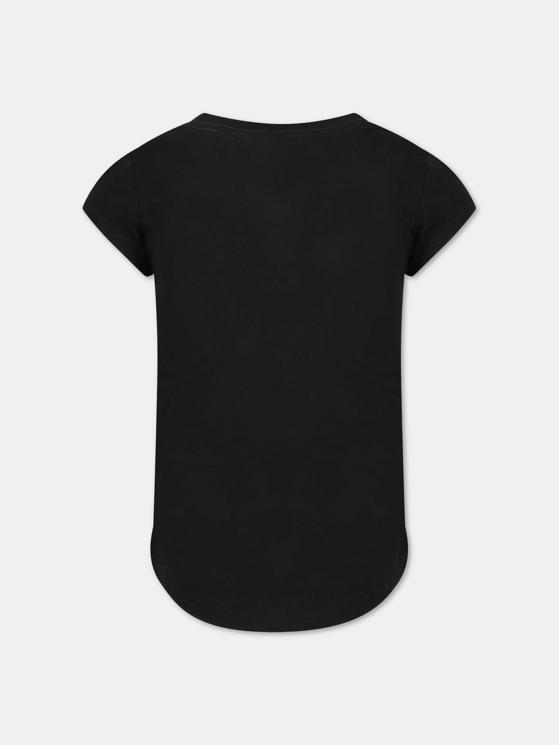 T-shirt nera per bambina con logo,Nike,36F269 023