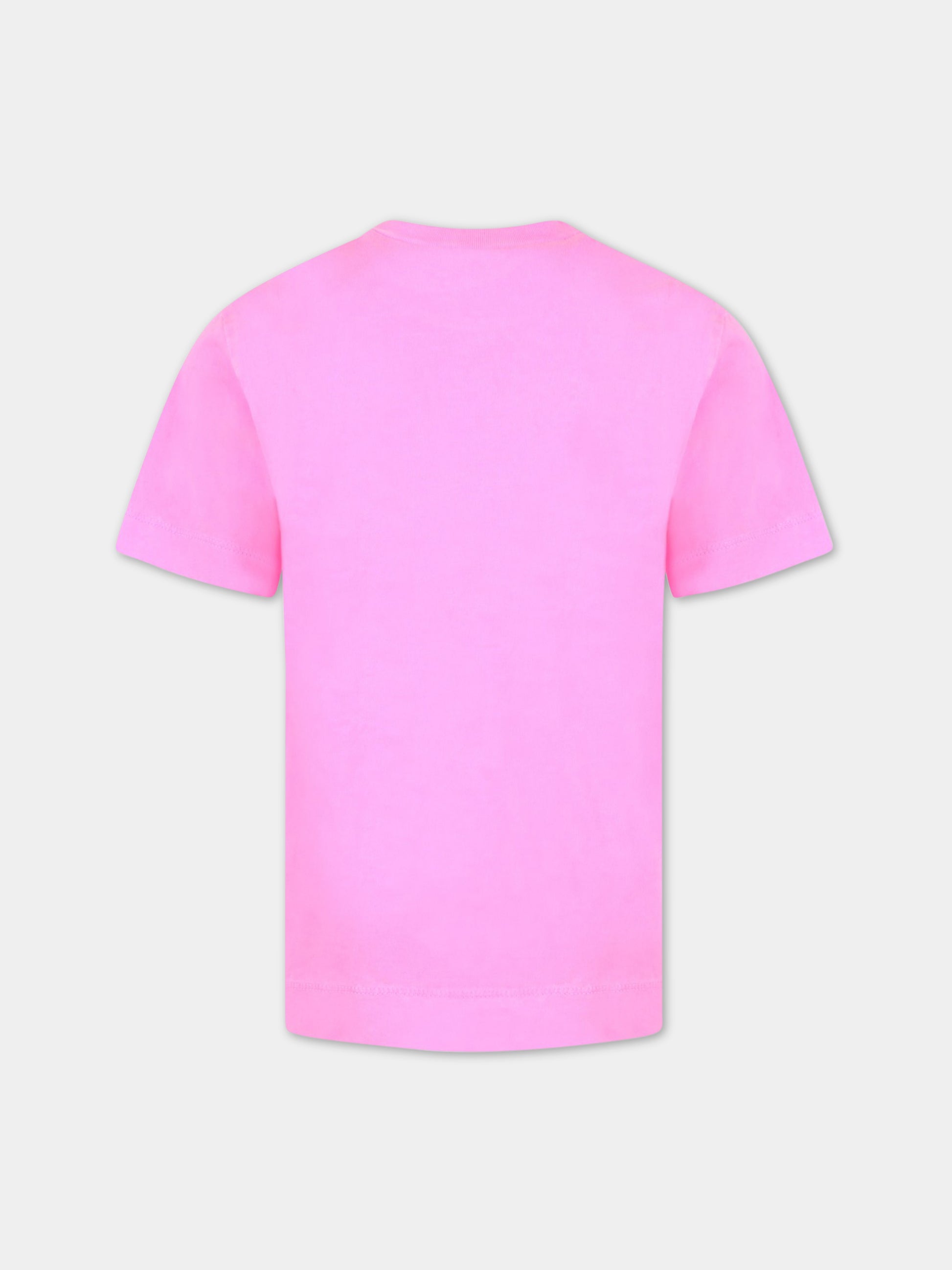 T-shirt fucsia per bambina con logo bianco,Marni Kids,M002MV M00PF 0M334