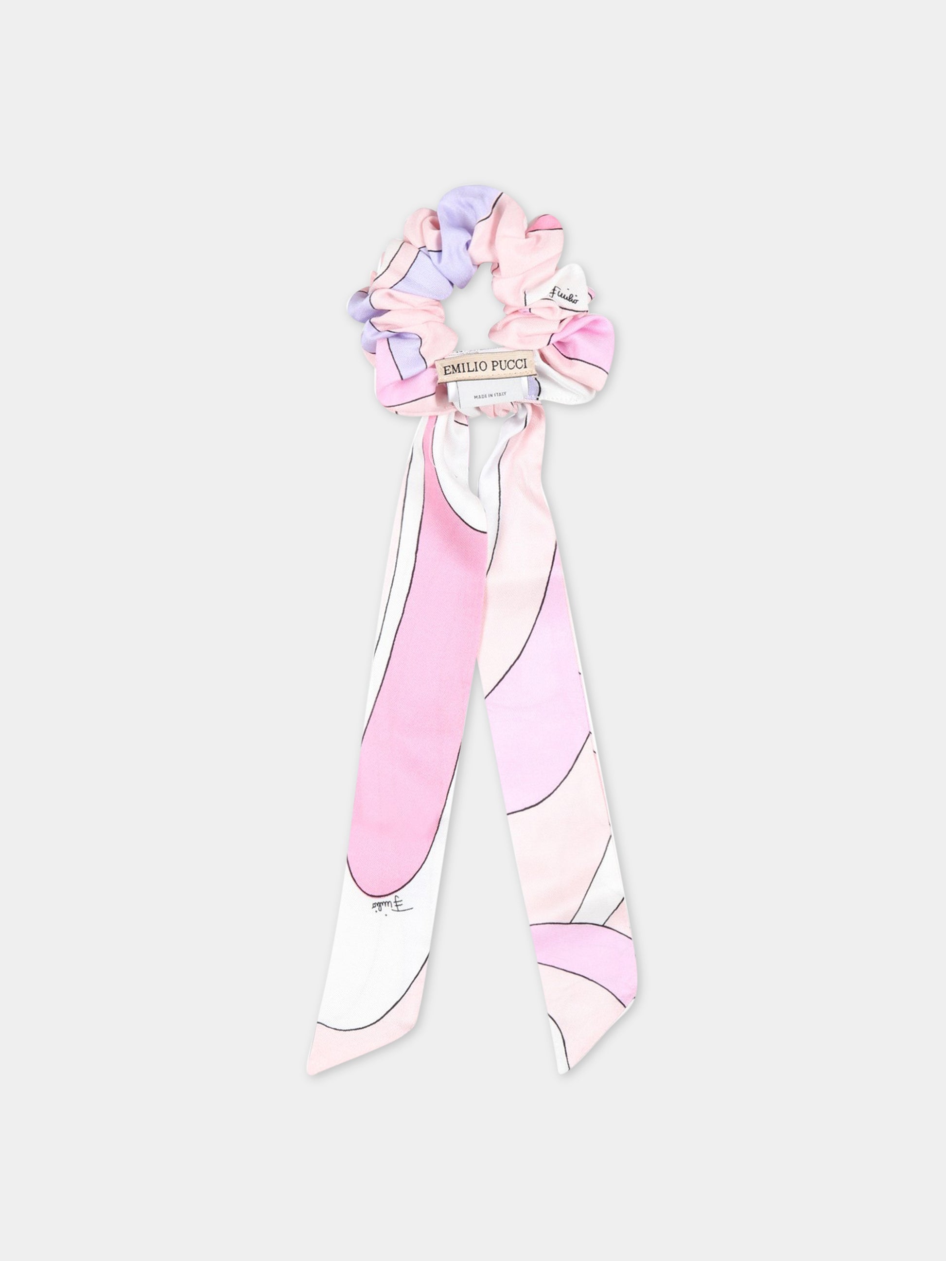 Elastico multicolor per capelli per bambina con logo,Emilio Pucci Junior,PS0A64 K0107 500MC