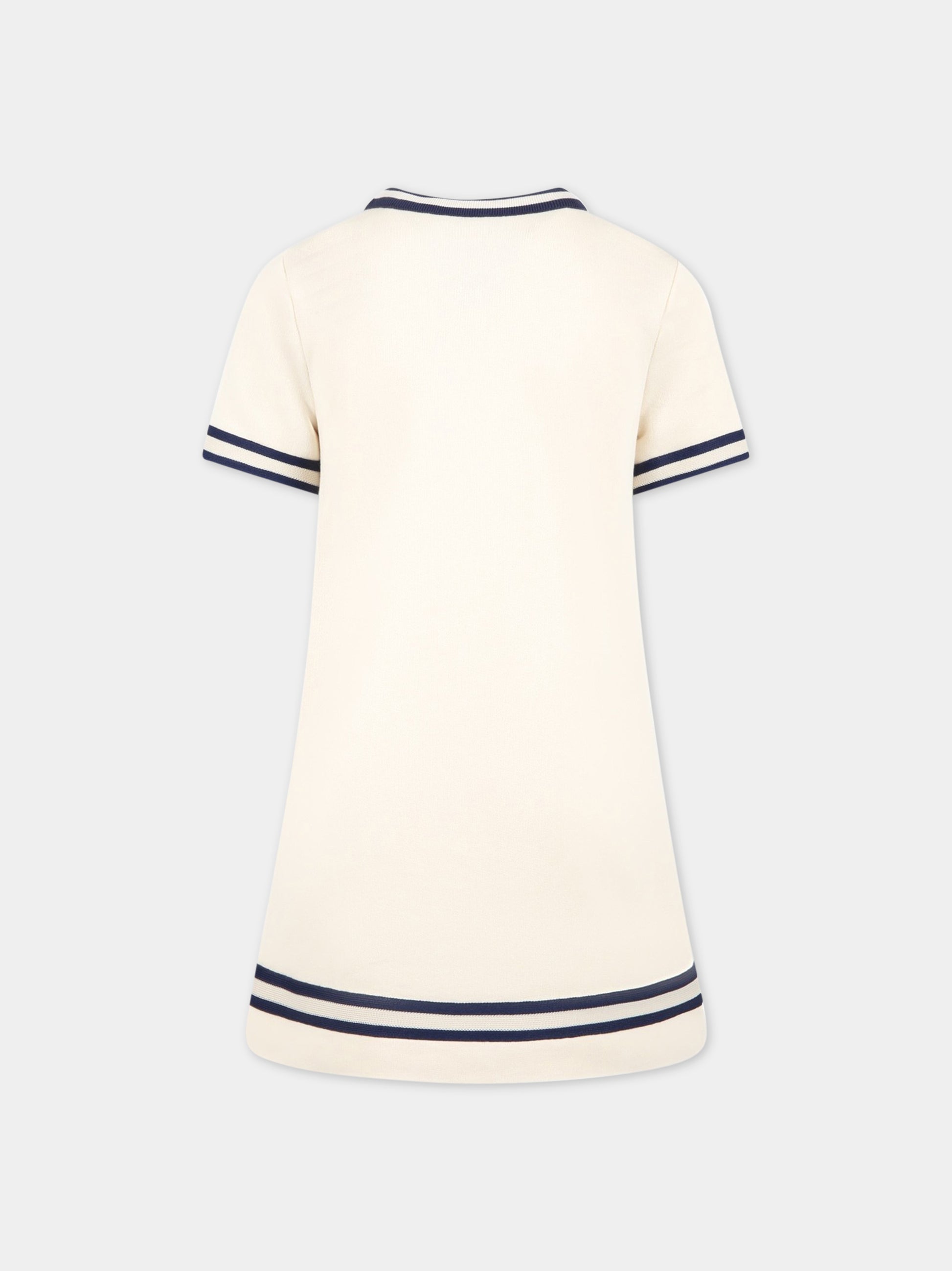 Vestito avorio per bambina con morsetto,Gucci Kids,718772 XJE3J 9061