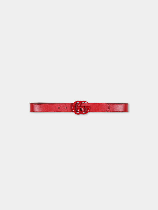 Cintura rossa per bambino con GG,Gucci Kids,432707 18YXV 6433