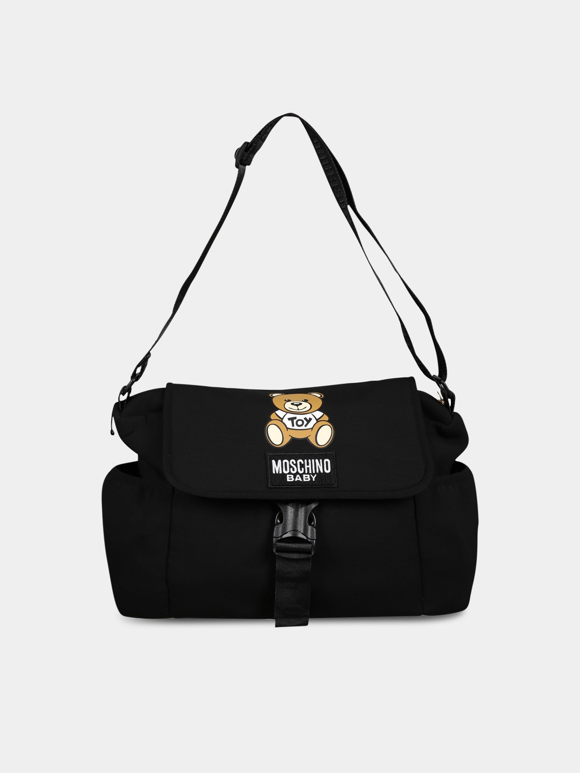 Borsa-mamma nera per neonati con Teddy Bear,Moschino Kids,MMX03O LDA32 60100