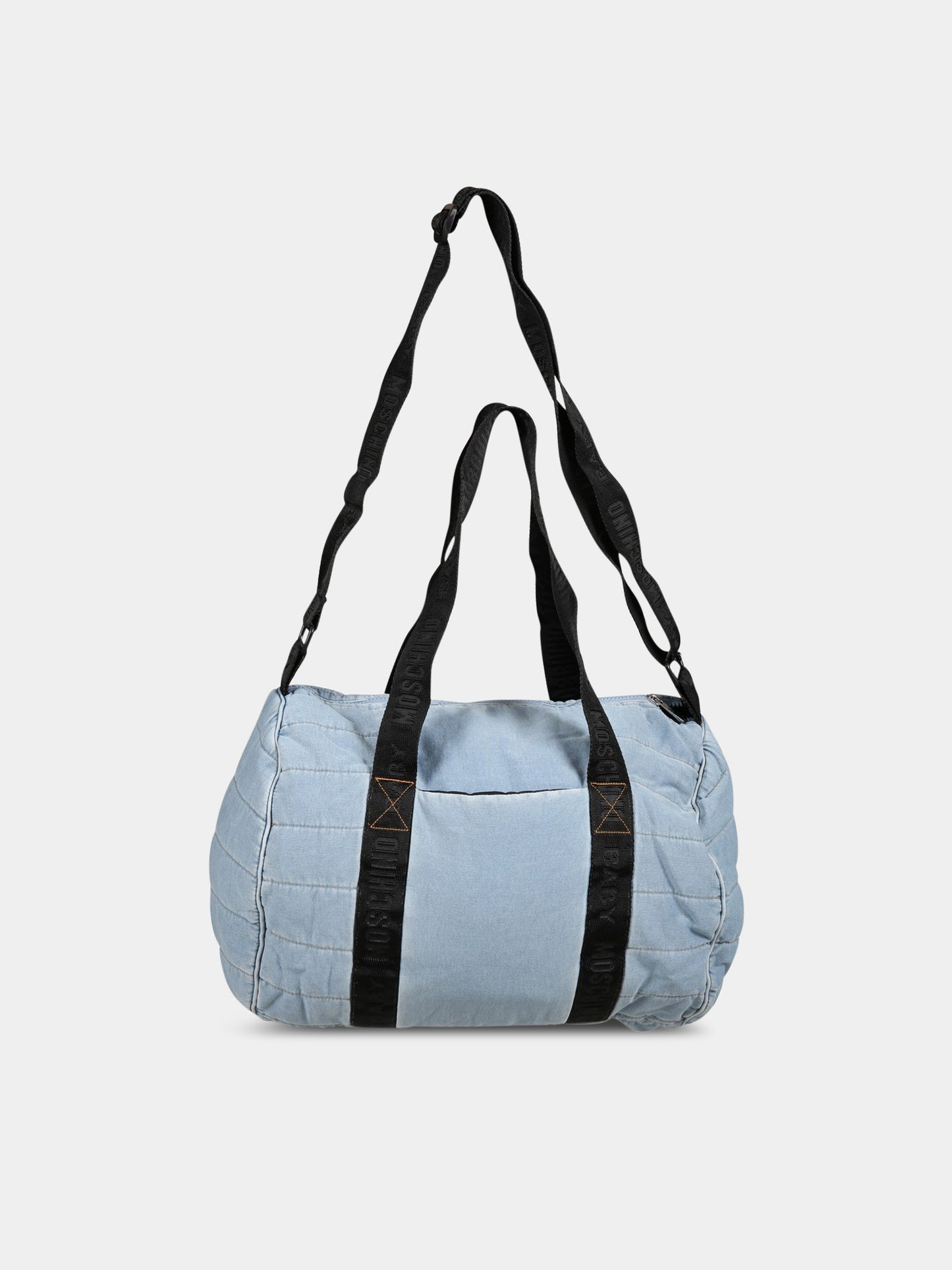 Borsa-mamma celeste per neonati con Teddy Bear e logo,Moschino Kids,MXX03P LDE13 40020