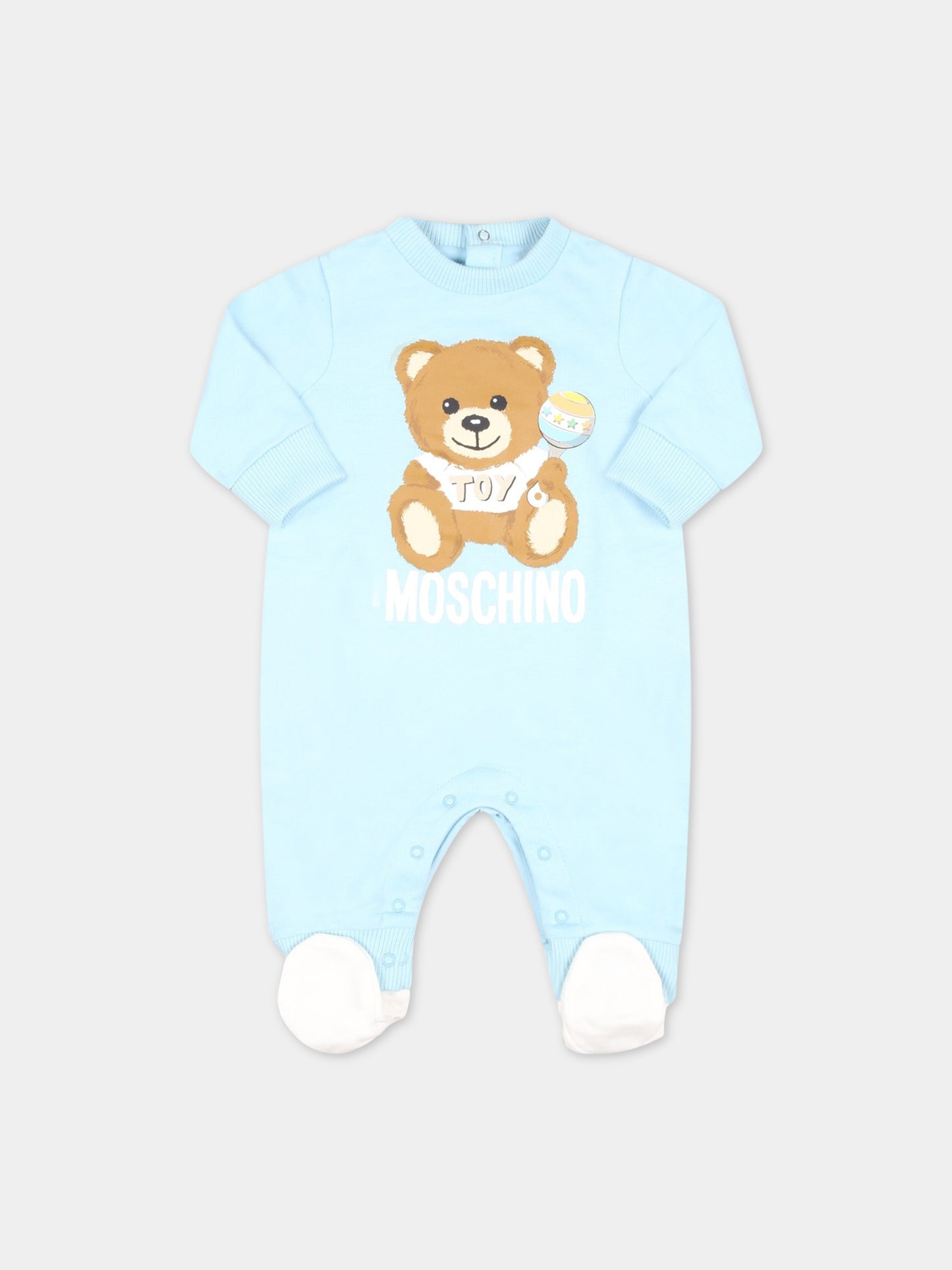Tutina celeste per neonato con Teddy Bear,Moschino Kids,MNY03X LCA19 40304