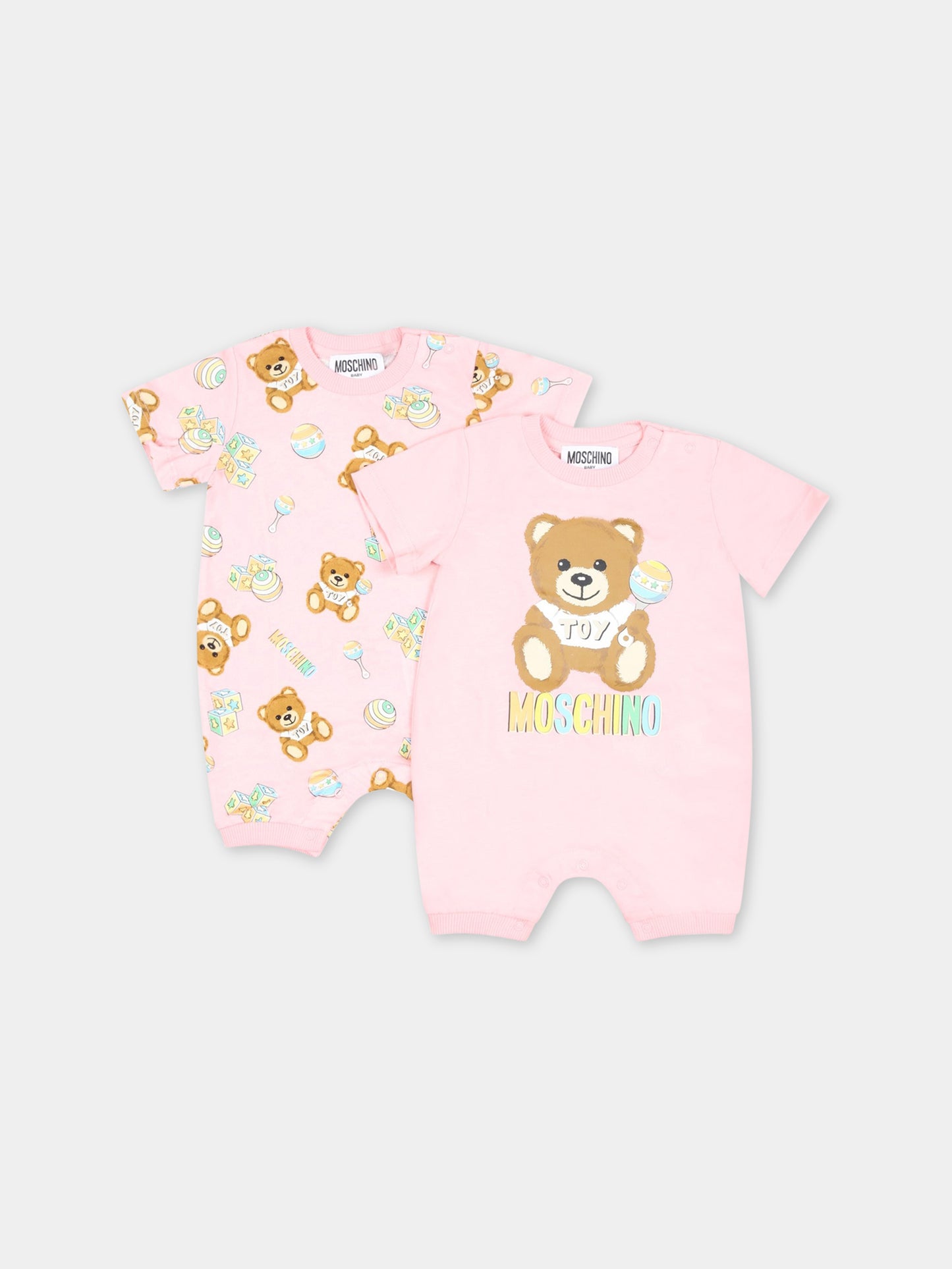Set rosa per neonata con Teddy Bear,Moschino Kids,MPY02P LAB59 84485