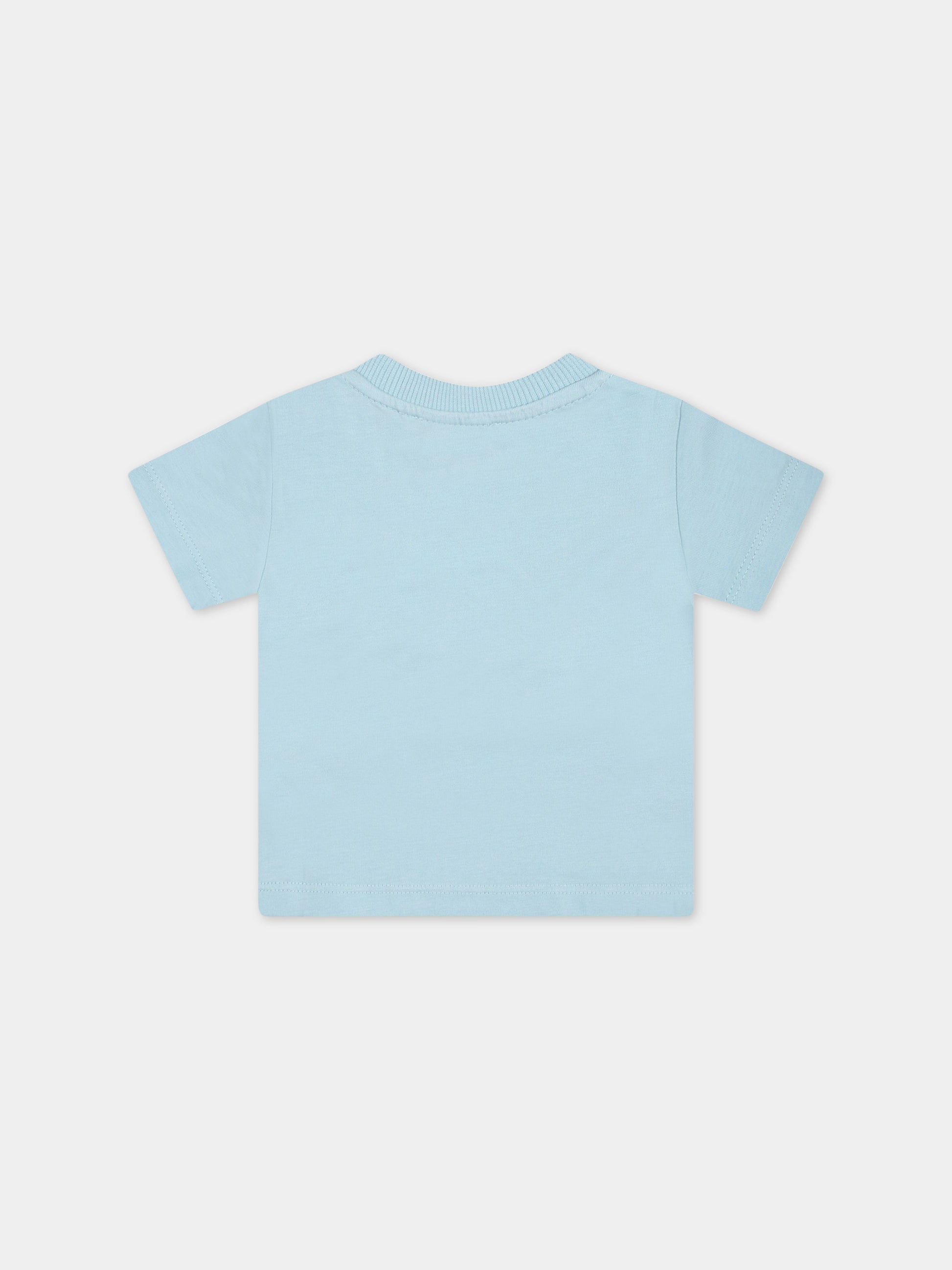 T-shirt celeste per neonato con Teddy Bear,Moschino Kids,MUM03K LAA24 40304