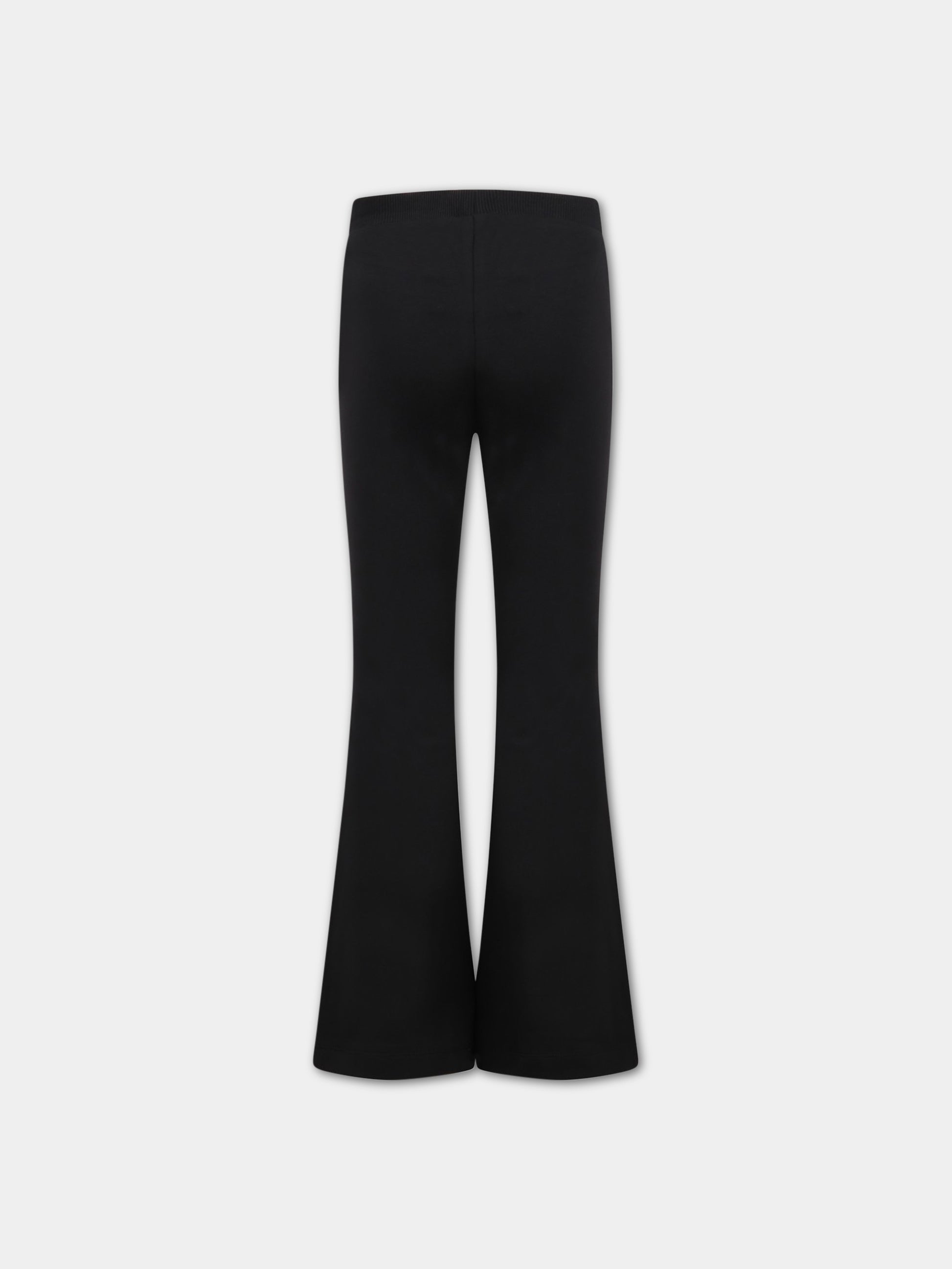 Pantaloni neri per bambina con logo bianco,Moschino Kids,HDP050 LDA00 60100