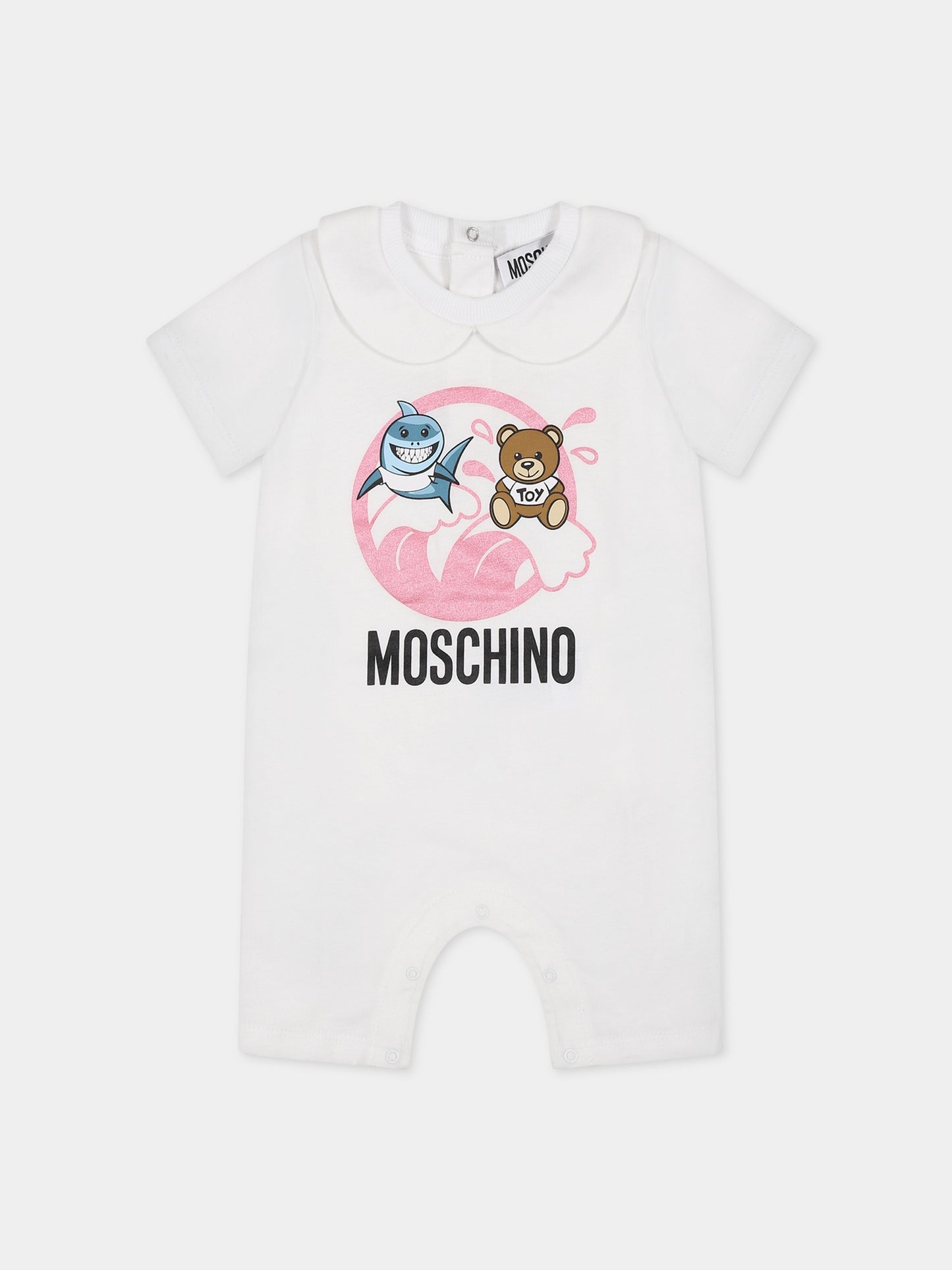 Set rosa per neonata con stampa e Teddy Bear,Moschino Kids,MUY04W LAA02 84295