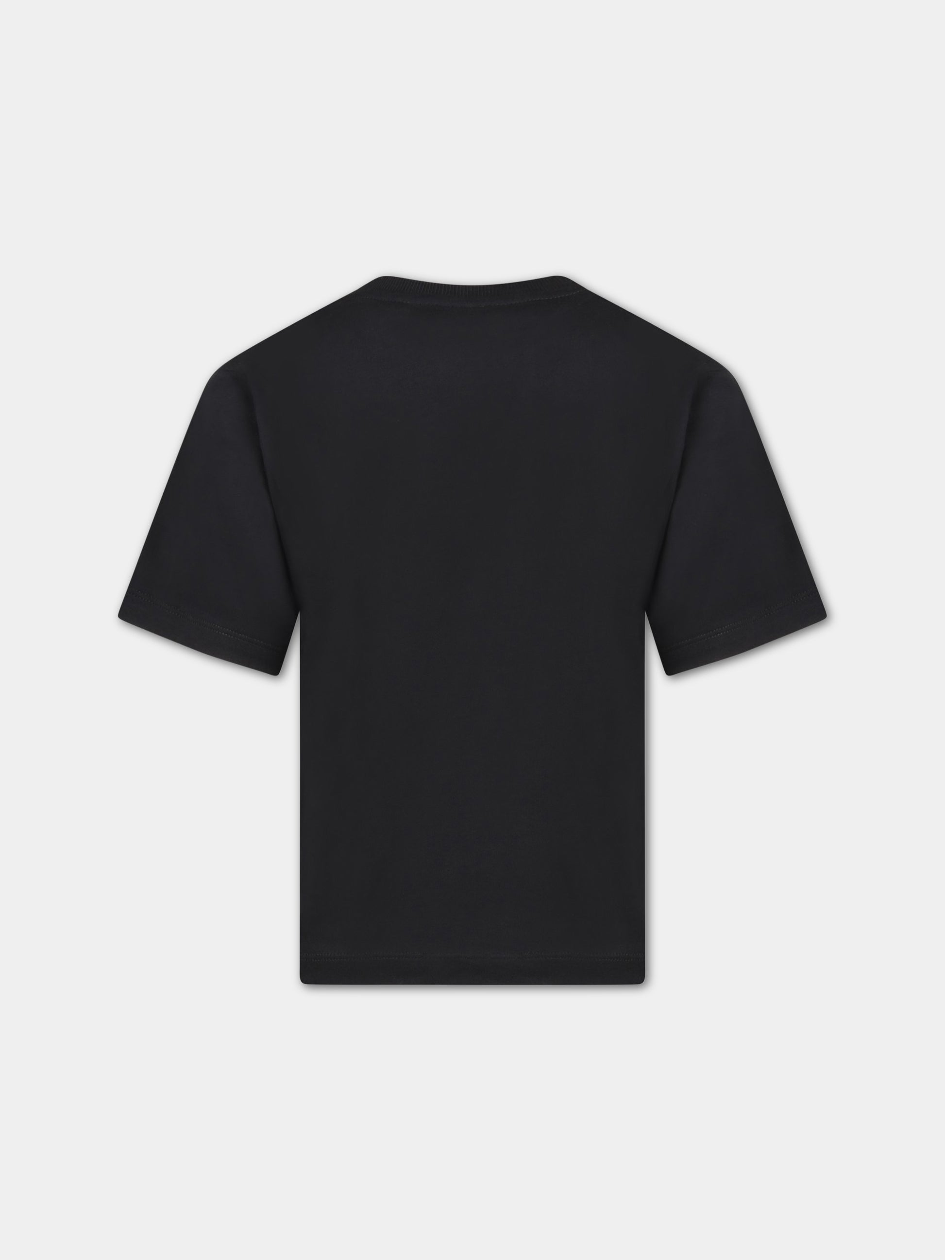 T-shirt nera per bambino con Teddy Bear,Moschino Kids,HOM03R LAA23 60100