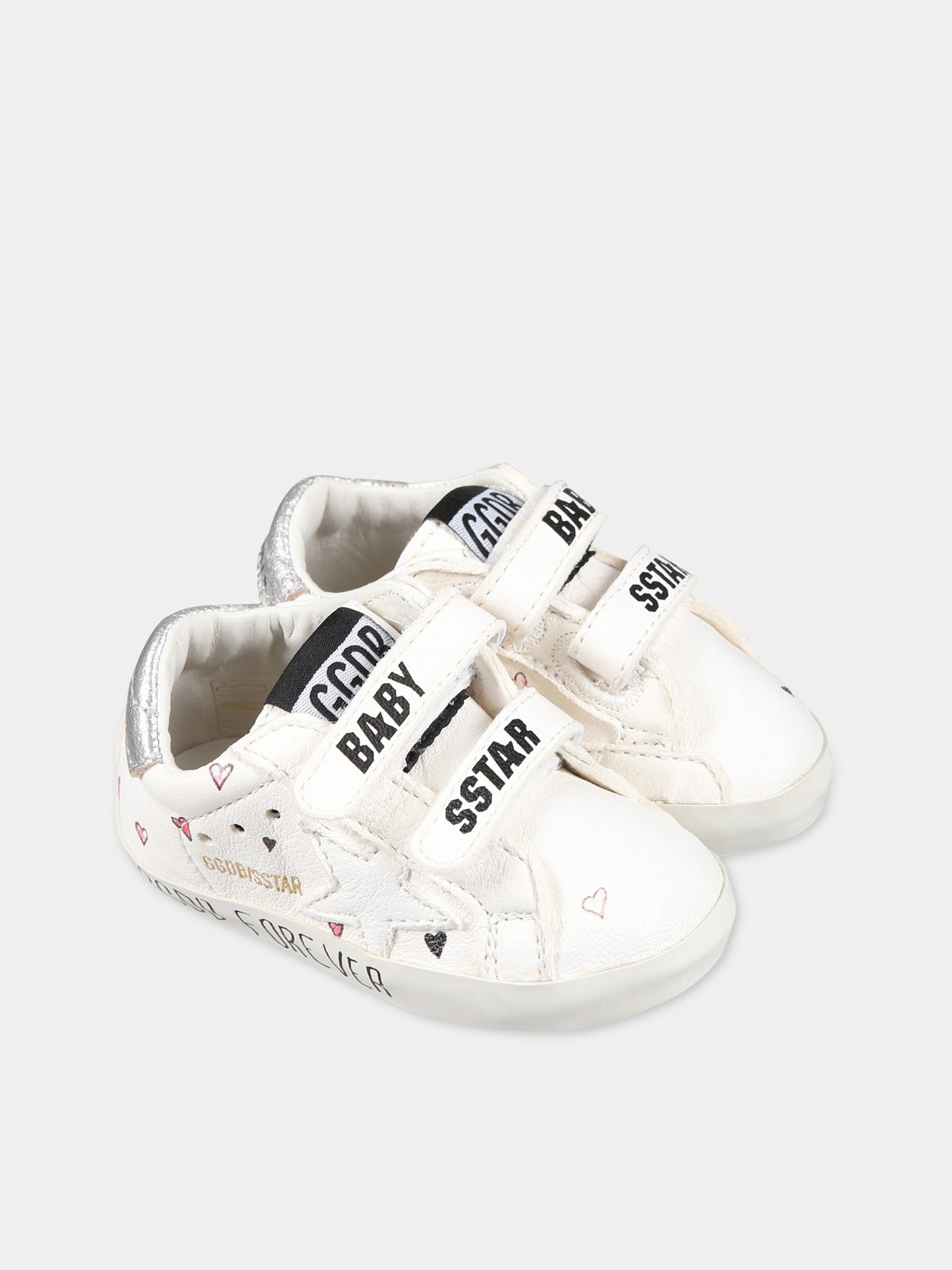 Sneakers bianche per neonata con stampe,Golden Goose,GIF00166 F004210 15437