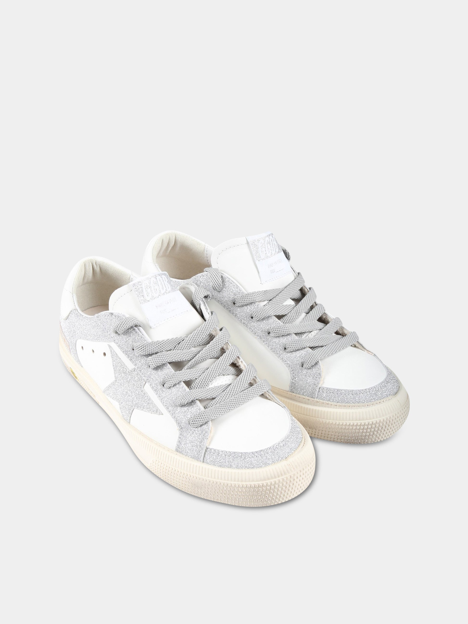Sneakers bianche per bambina con stella,Golden Goose,GTF00495 F004216 80185