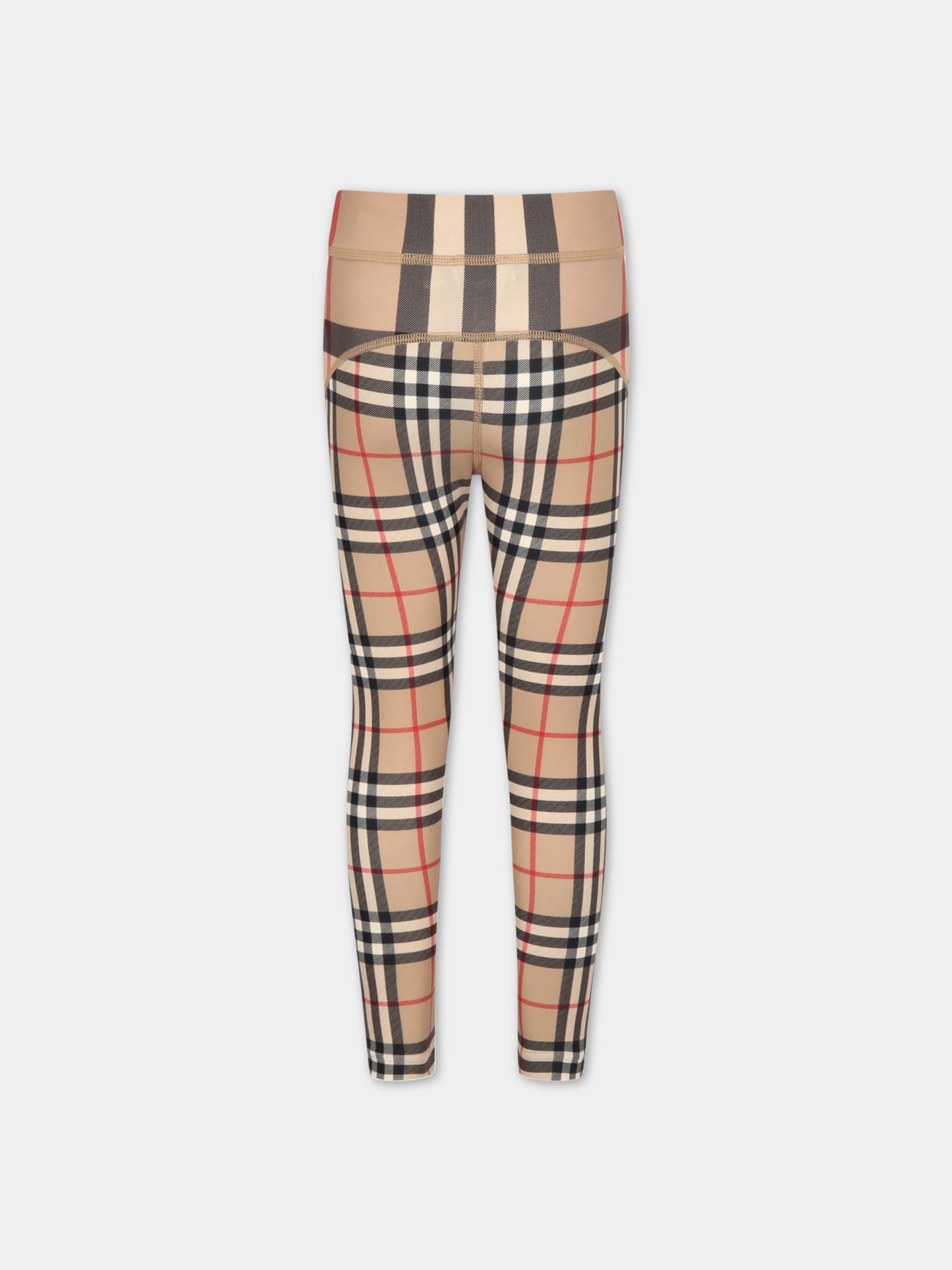 Leggings beige per bambino con iconico check vintage,Burberry Kids,8057874