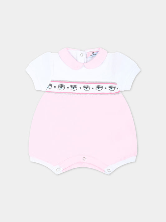 Pagliaccetto multicolor per neonata con occhiolini,Chiara Ferragni Collection,55A202 1000 9990