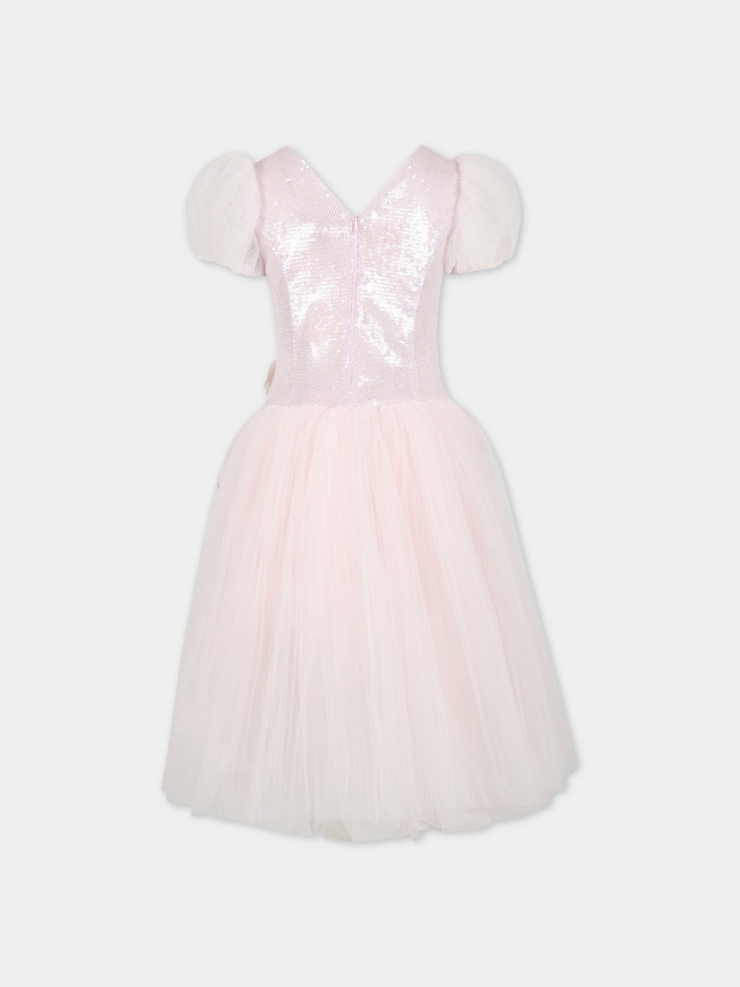 Vesito rosa per bambina con fiore,Monnalisa,71A915 1950 0091